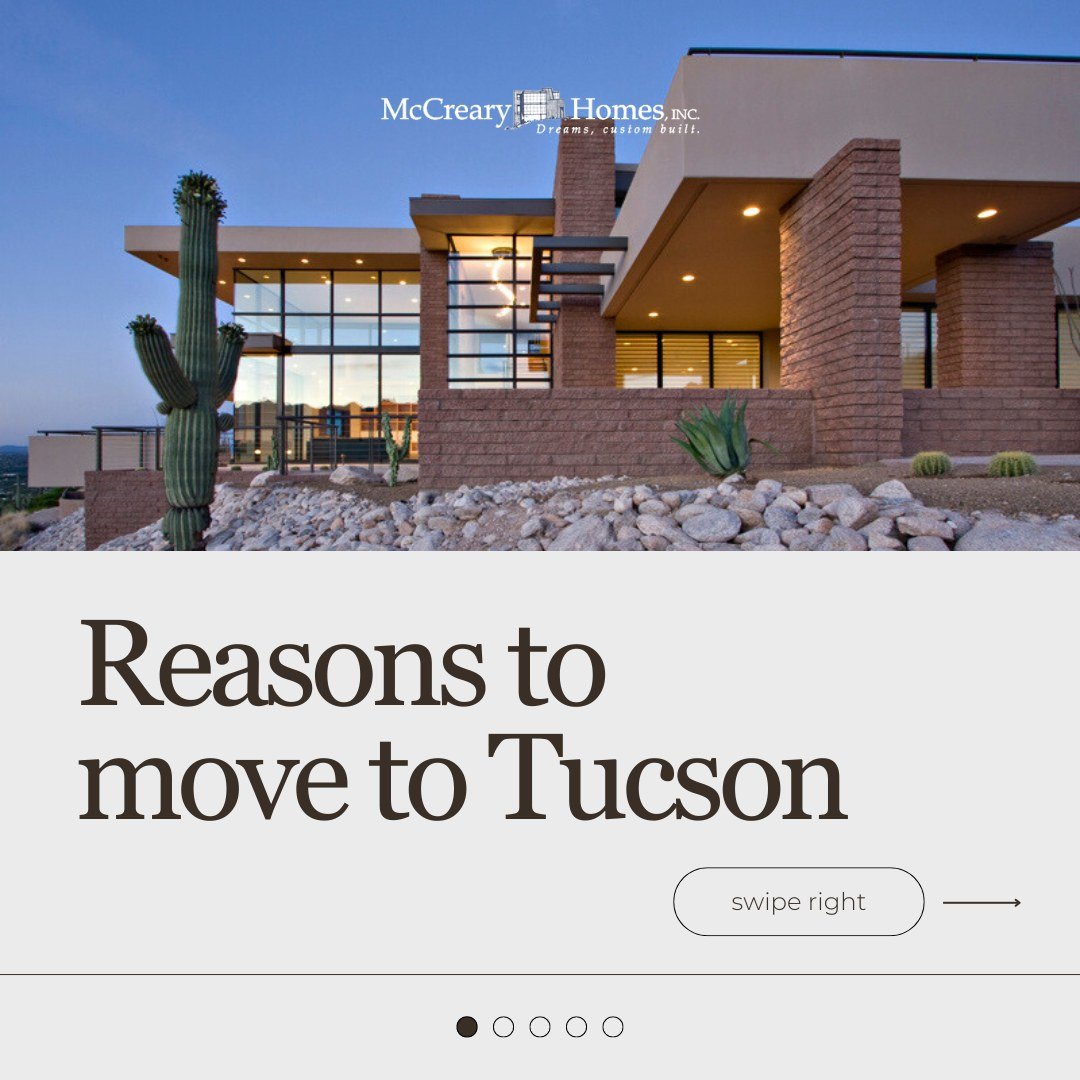 Dreaming of a life in Tucson? Let us show you why it's the ultimate destination for homeowners. Swipe through our carousel to uncover the top reasons to make Tucson your home sweet home. 🏡
.
.
.
#mccrearycustomhomes #tucsonarizona #customhomebuilder