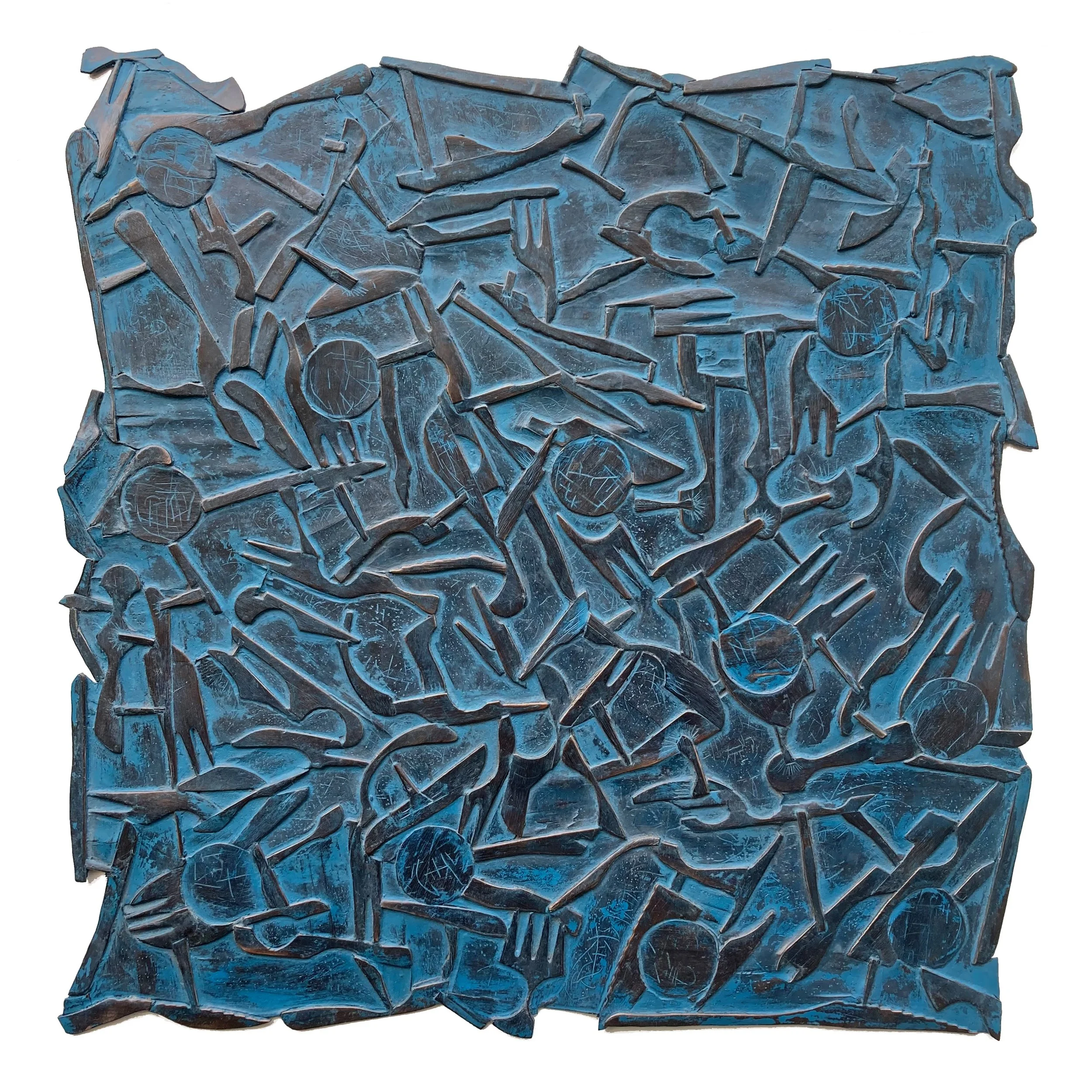 Plywood, beech and enamel paint 45cmx45cm sold