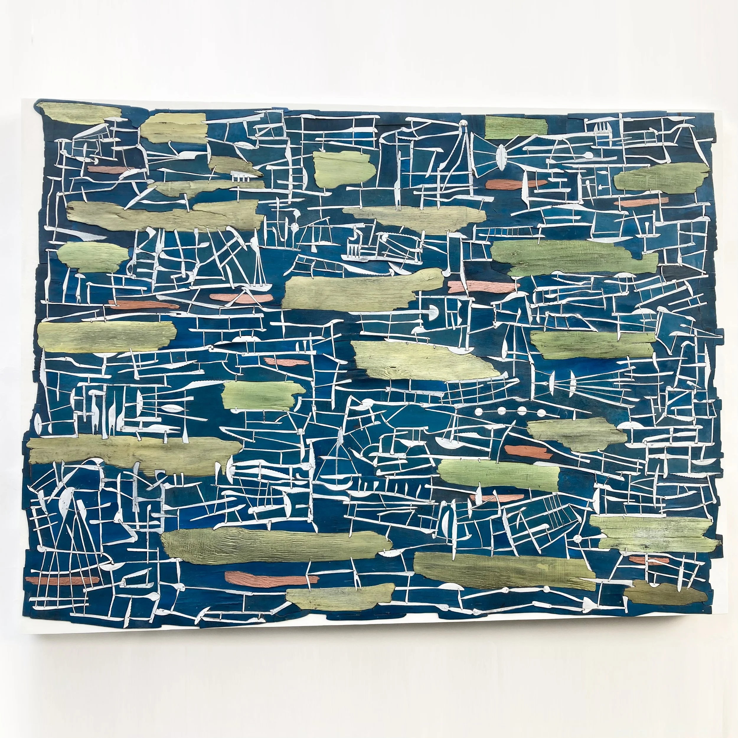 Flux , Birch, Poplar and enamel paint 120cmx90cm