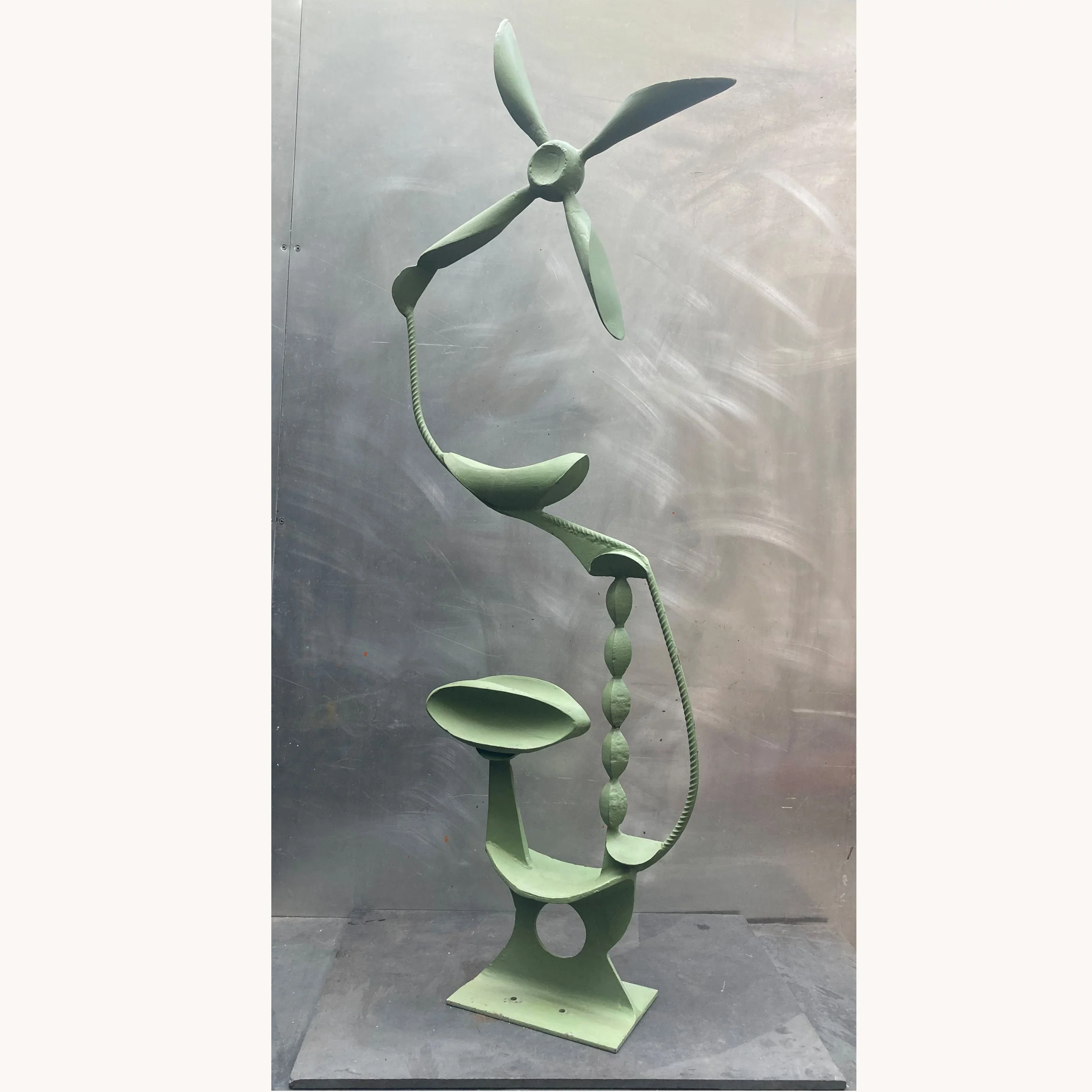Water Cycle, welded steel and enamel paint 126cmx45cm