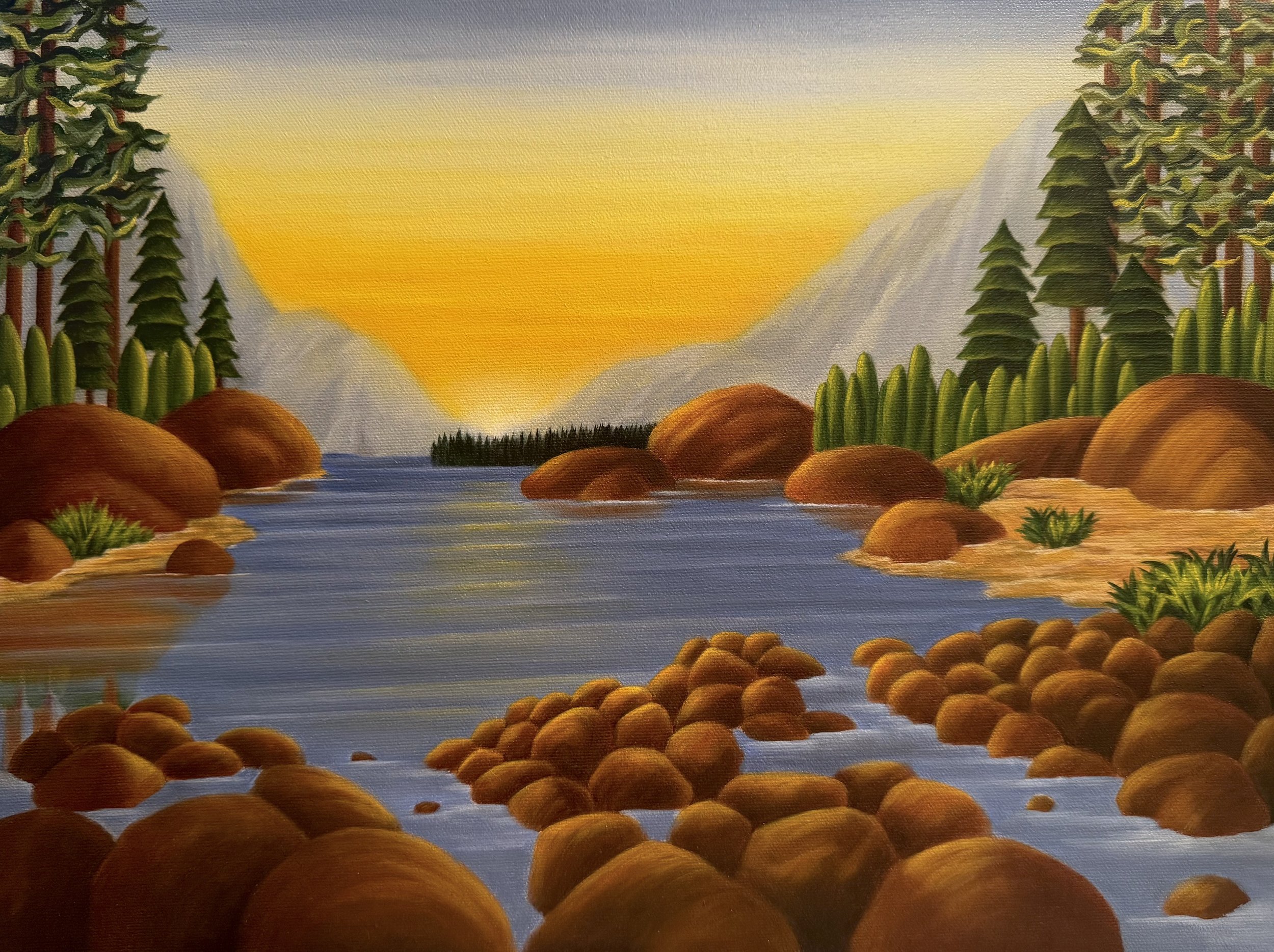 Ocean Inlet, oil on canvas, 12"x16"