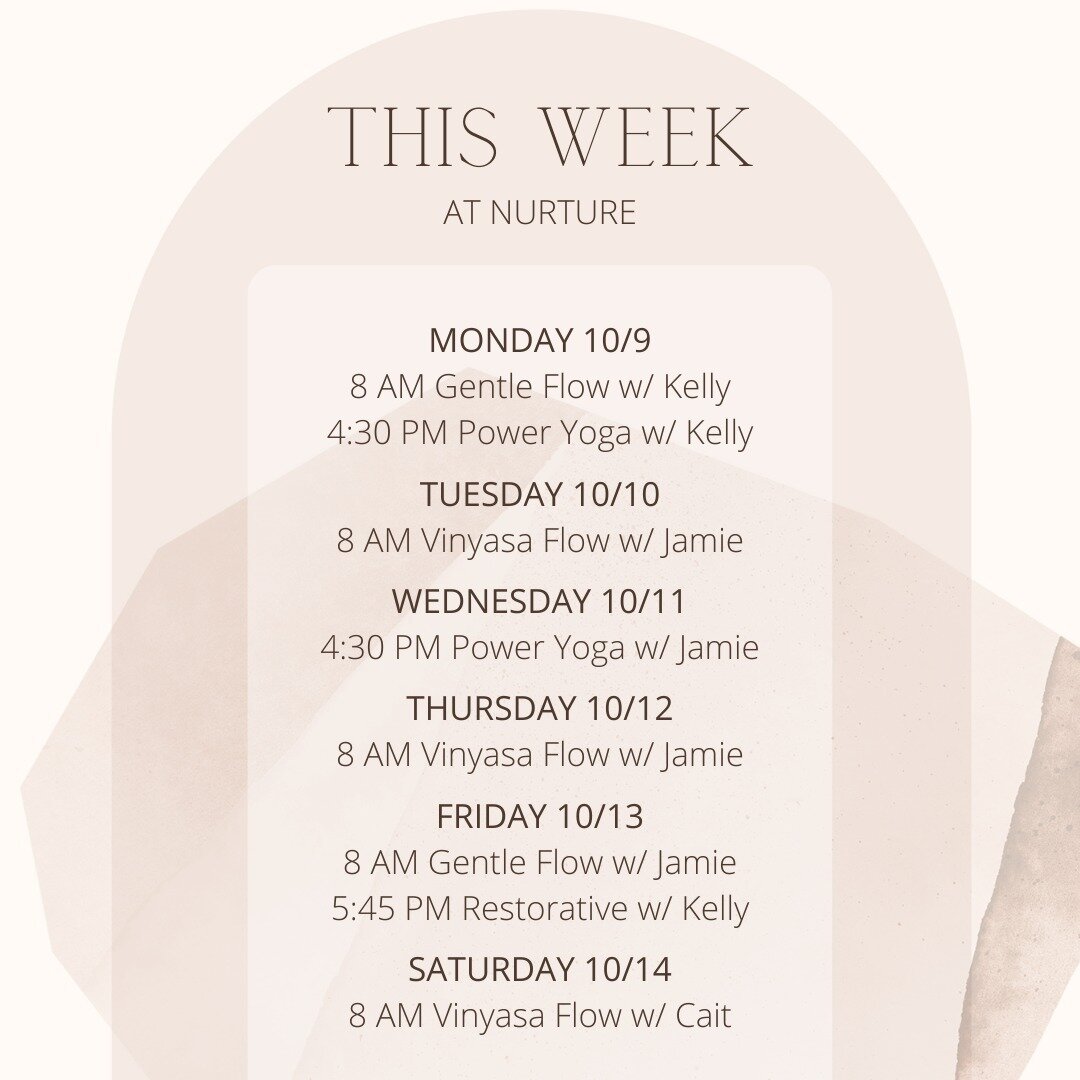 This week at Nurture ❤️ Friendly reminder that October is the last month to join us for classes at the Haleiwa gym. Be sure to use up your class pack if you have one!