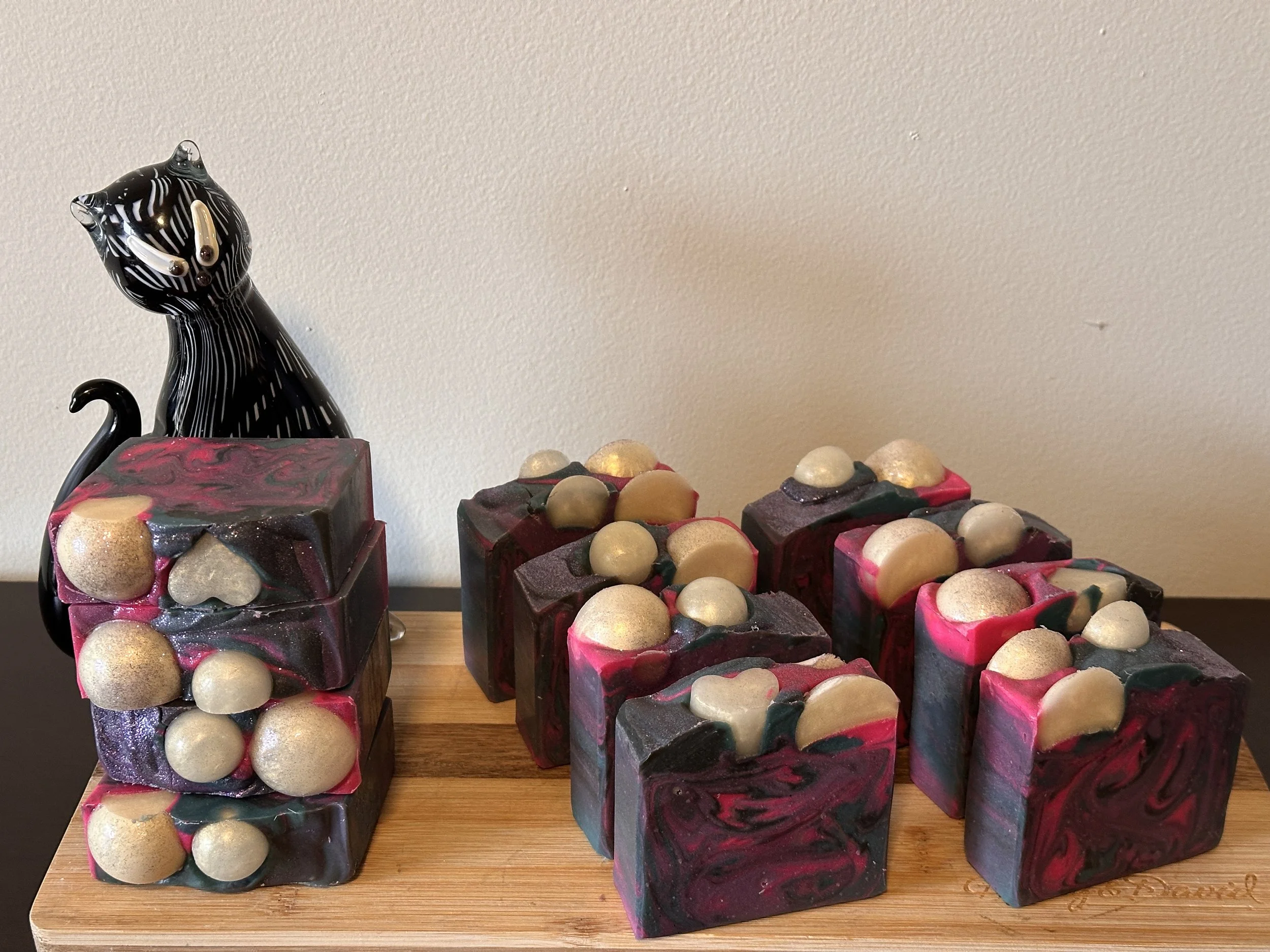 Celestial, or Two Moons and a Trio of Hearts Soap