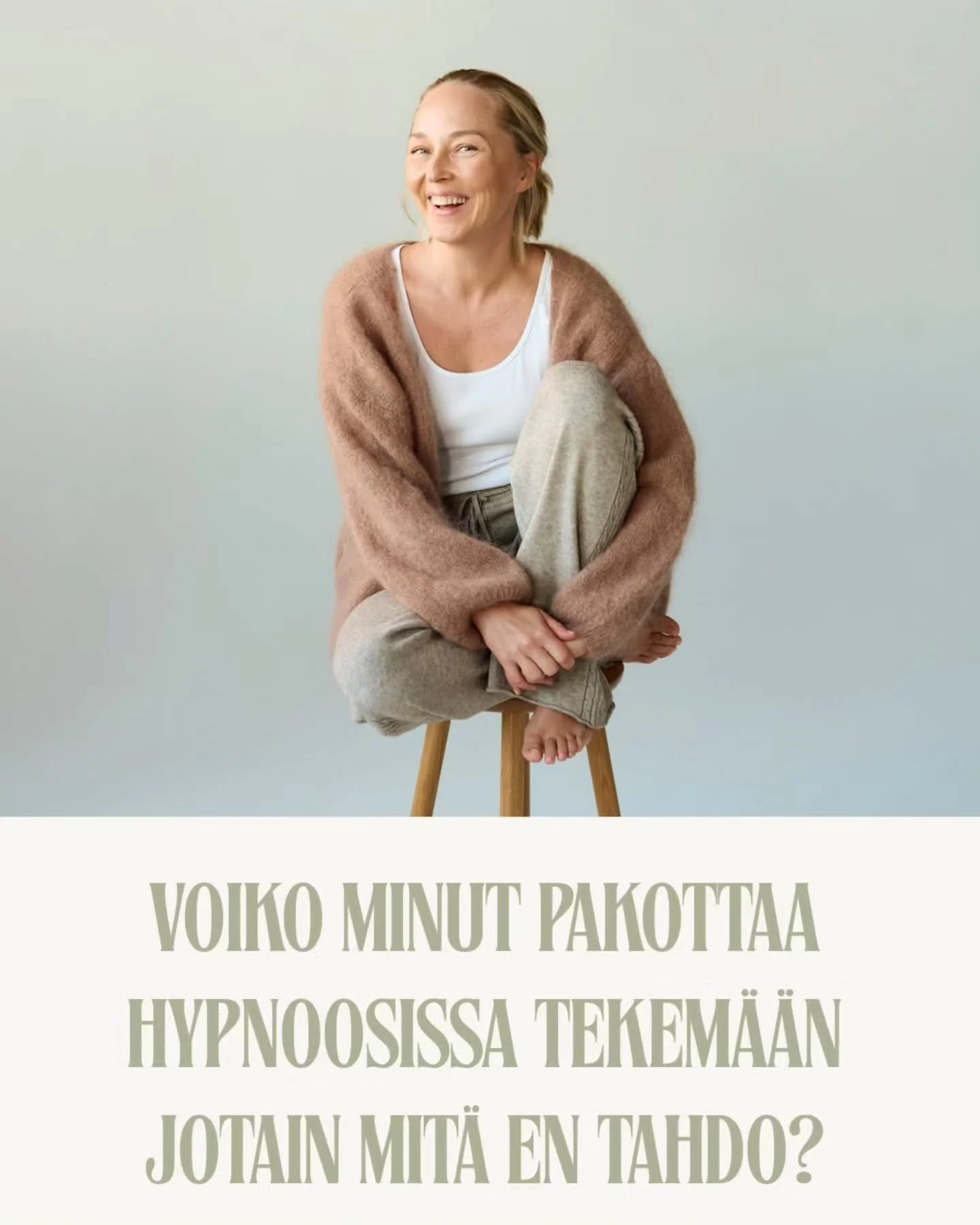 Mit&auml; Hypnoterapia&nbsp;on? ⬇️

Hypnoterapiassa&nbsp;k&auml;ytet&auml;&auml;n hypnoosia, joka on luonnostaan mielihyv&auml;&auml; tuottavaa ja stressi&auml; laukaisevaa. Hypnoositila on ihmiselle ominainen mielen ja kehon rentoutumisen tila, jok