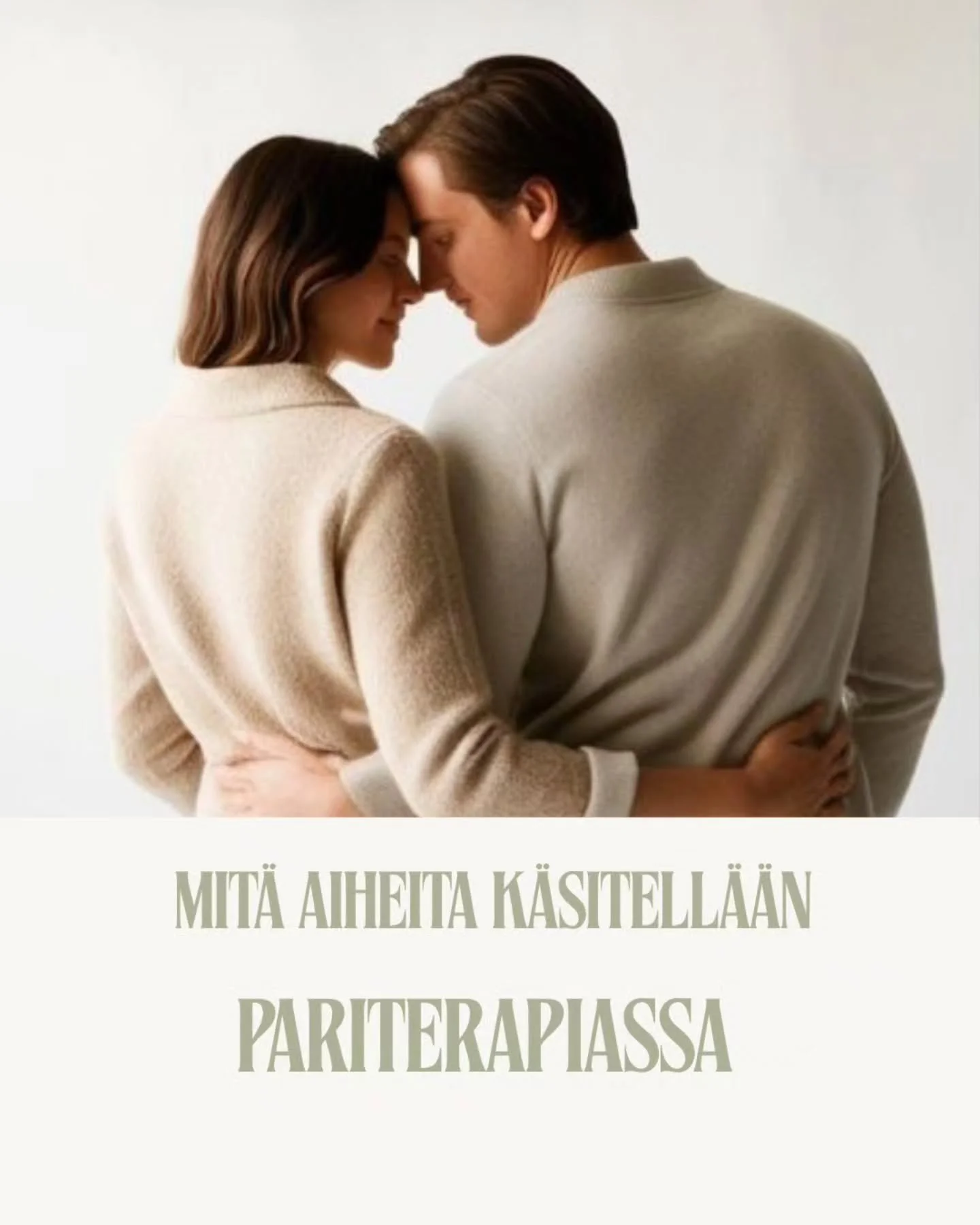 Mit&auml; aiheita pariterapiassa usein k&auml;sitell&auml;&auml;n? 👀

Pariterapia on tarkoitettu kaikille pareille, jotka haluavat parantaa parisuhteensa hyvinvointia, ratkaista haasteita tai l&ouml;yt&auml;&auml; uudelleen yhteyden toisiinsa. Pari