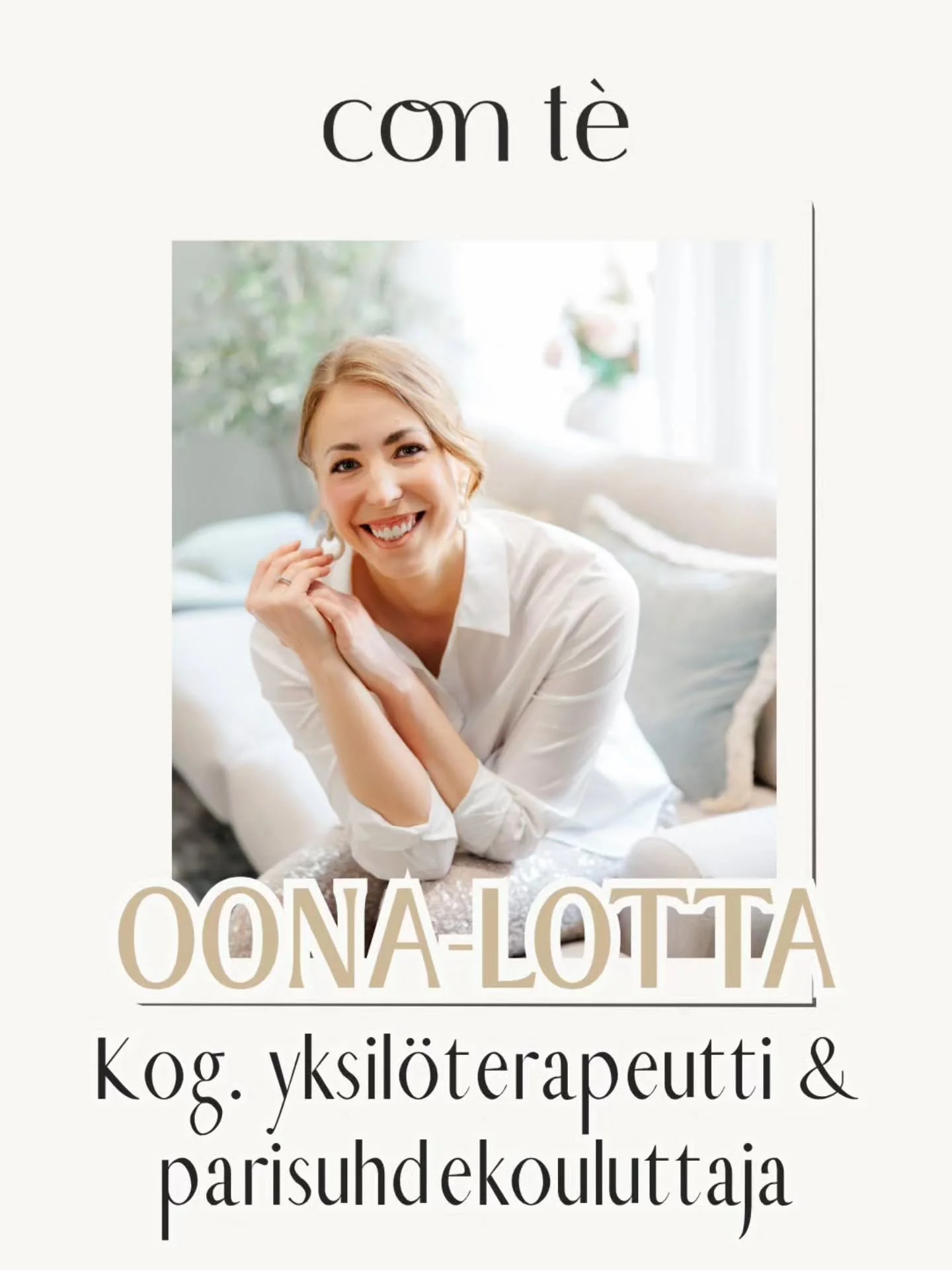 Taustani terapeuttina ja parisuhdekouluttajana n&auml;kyy tavassani ty&ouml;skennell&auml;. Usein oivallukset syntyv&auml;t asiakkaan omasta pohdinnasta. Toisinaan taas tarvitaan selke&auml;&auml; sanoittamista, mallien avaamista ja suoraa peilausta.