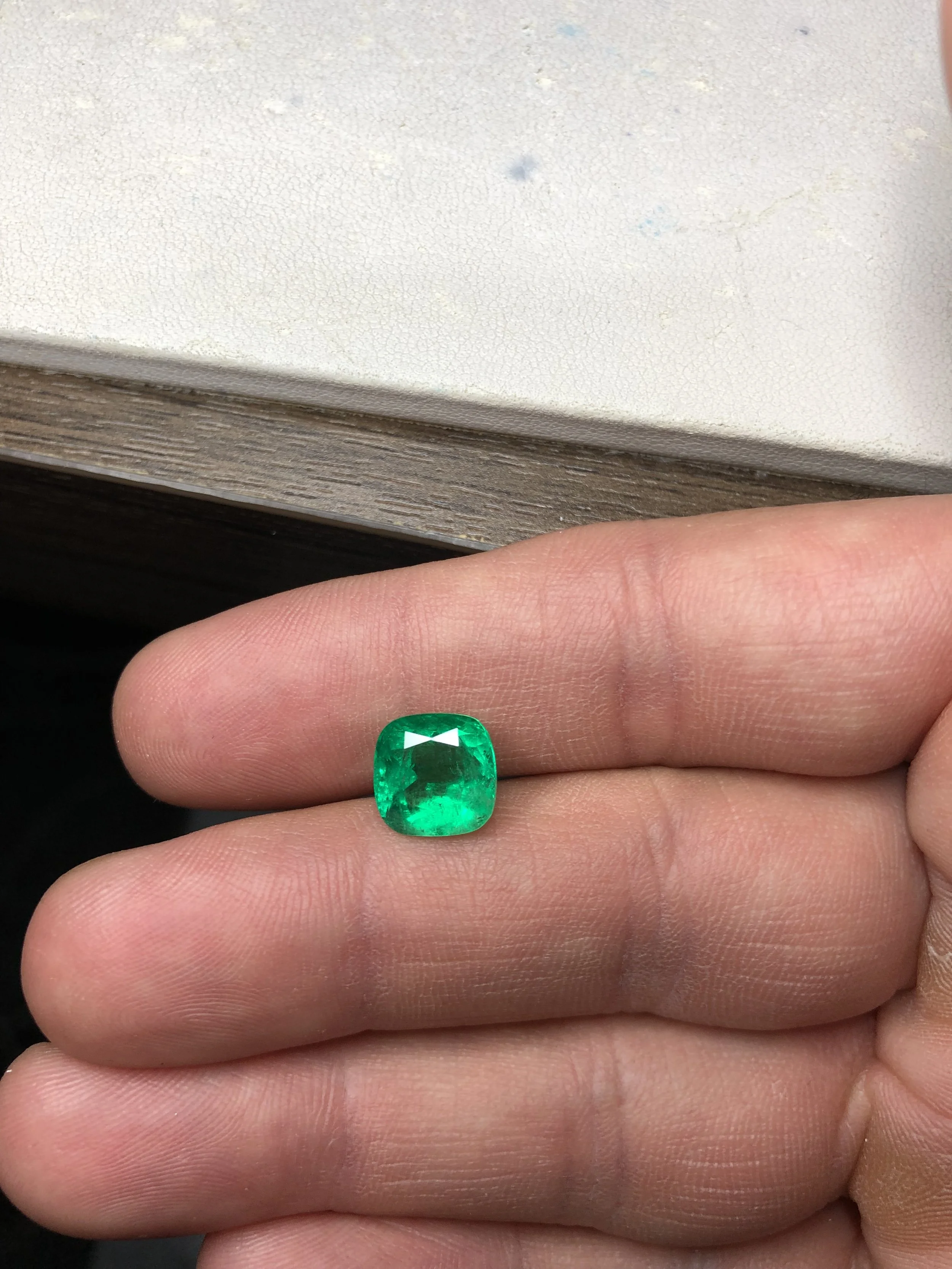 Natural Colombian Emerald Cushion