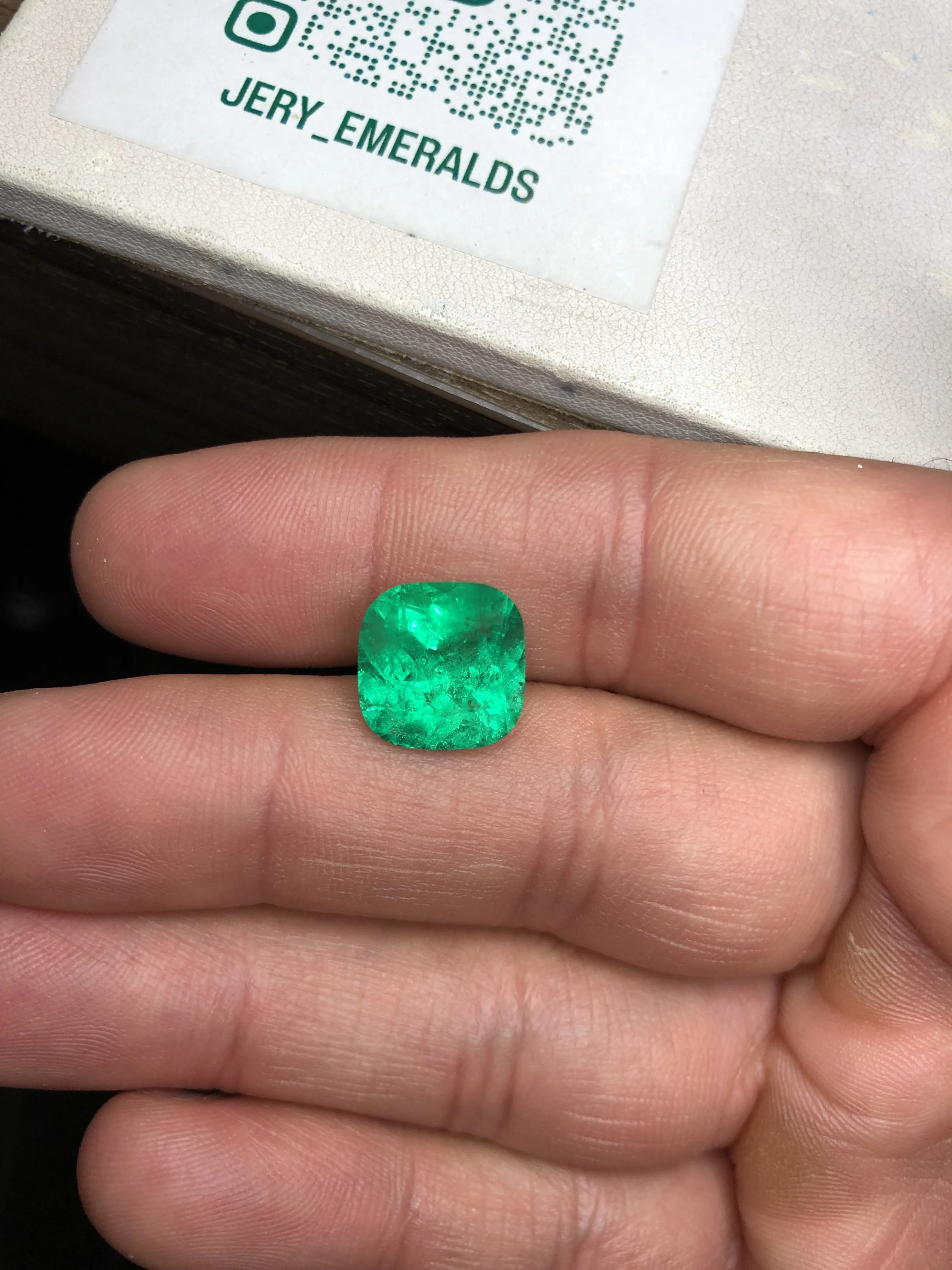 Natural Colombian Emerald Cushion