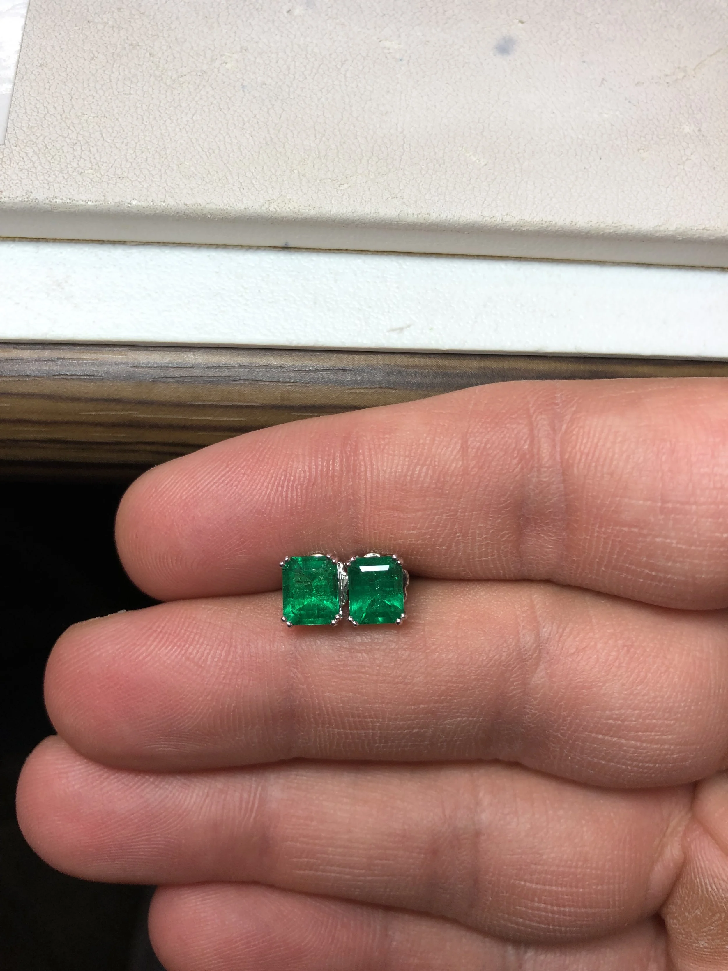 Emerald studs