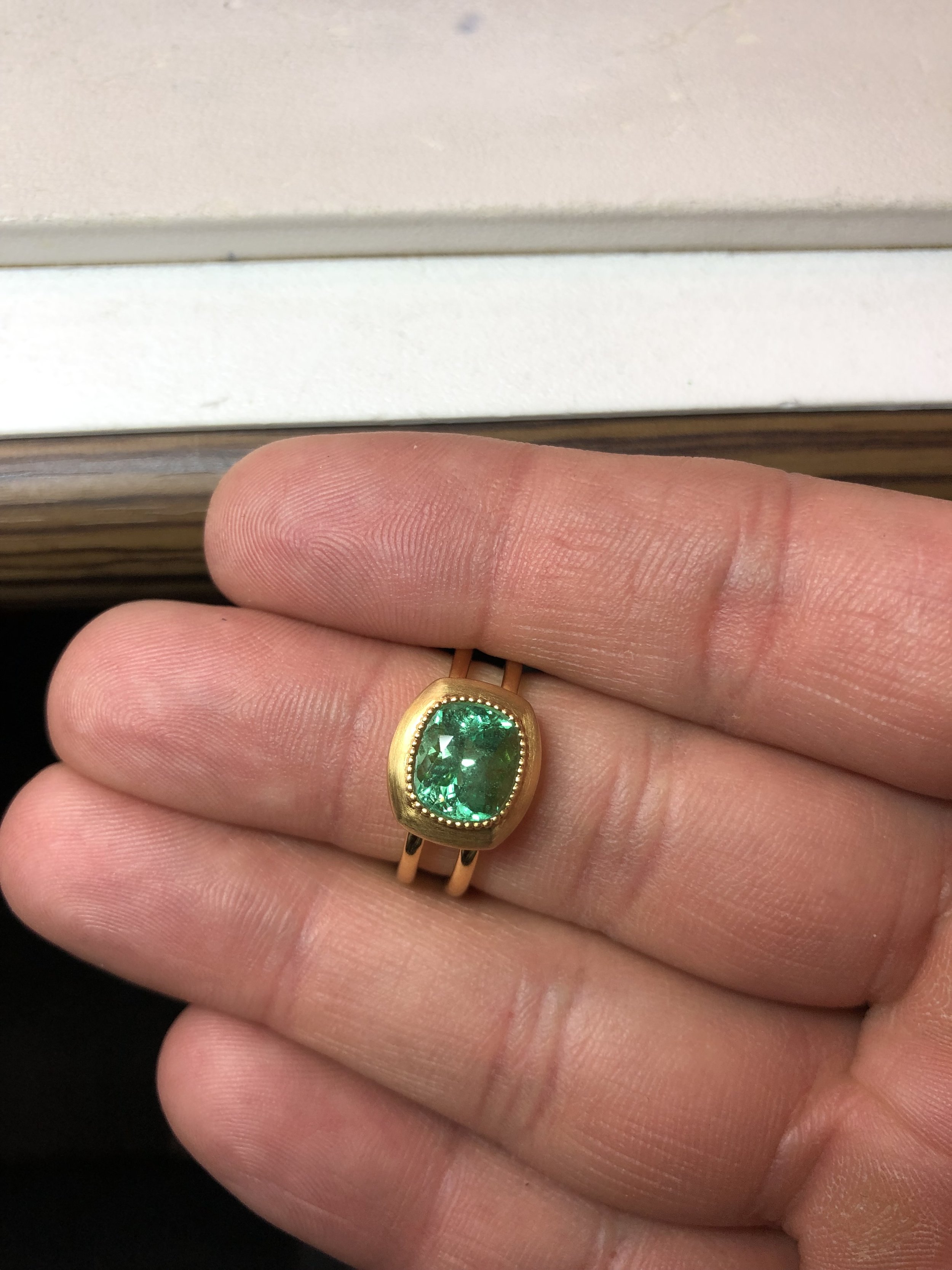 Natural Colombian Emerald Ring