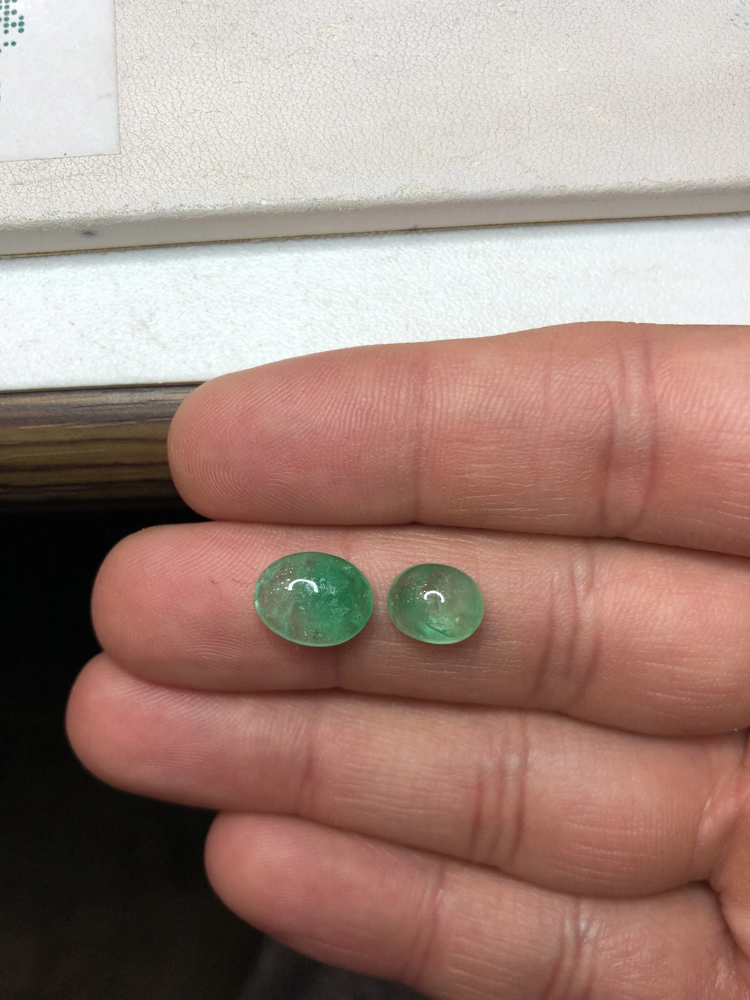 Natural Colombian Emerald Oval Pair