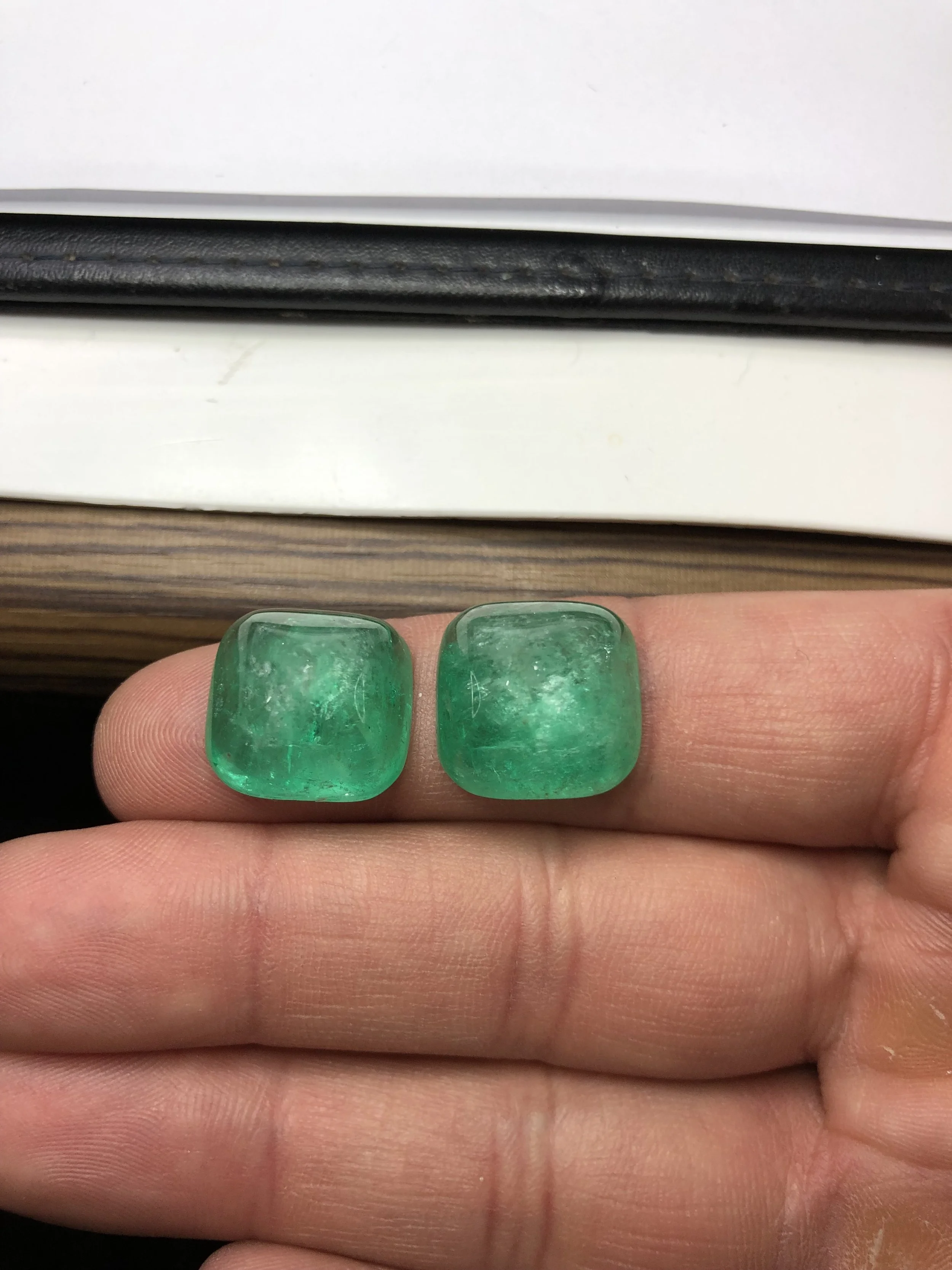 natural colombian emerald pair sugar loaf