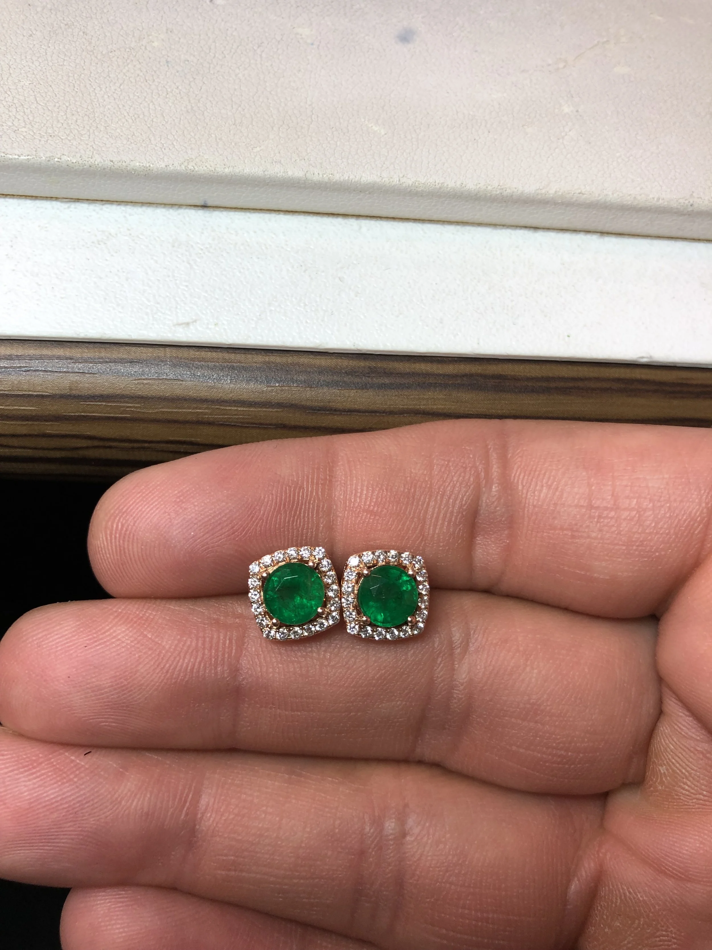 Diamond Emerald Earrings