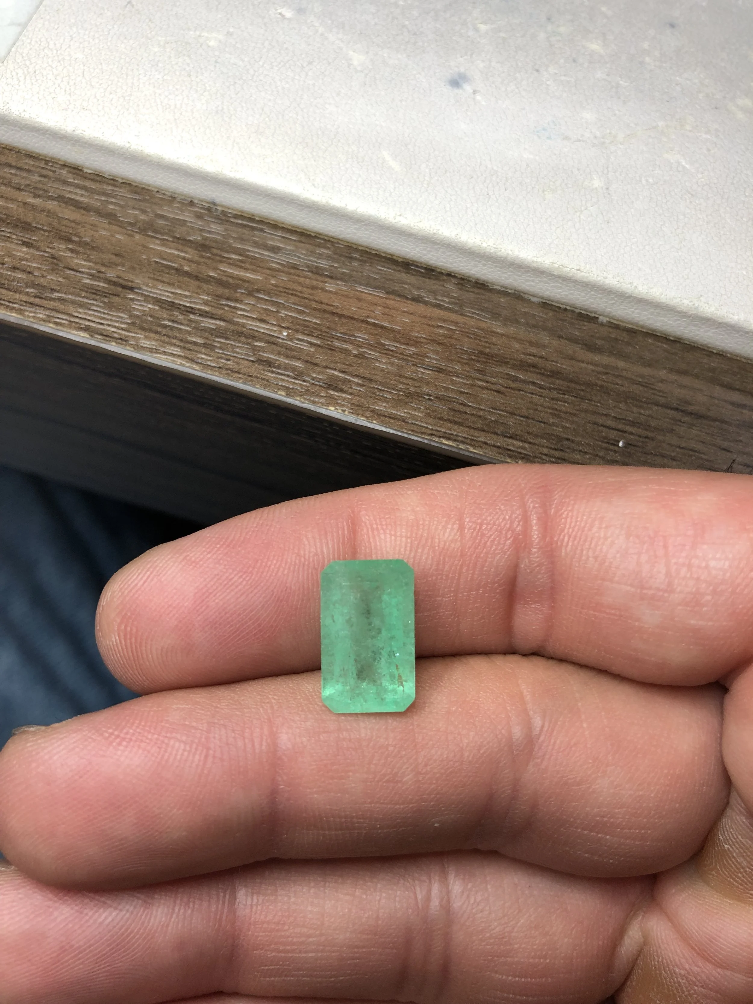 Natural Colombian Emerald Elongated