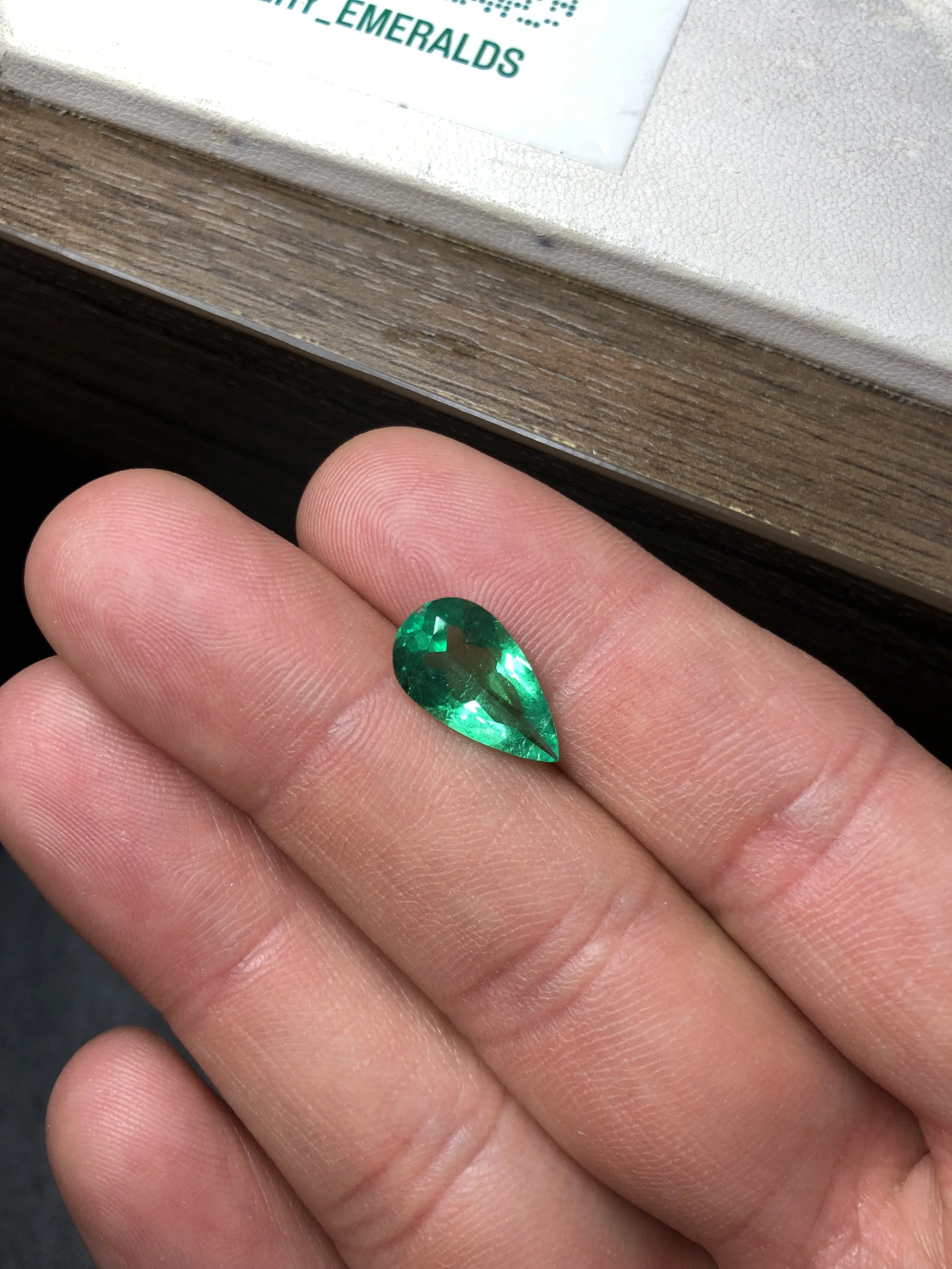 Natural Colombian Emerald Pear