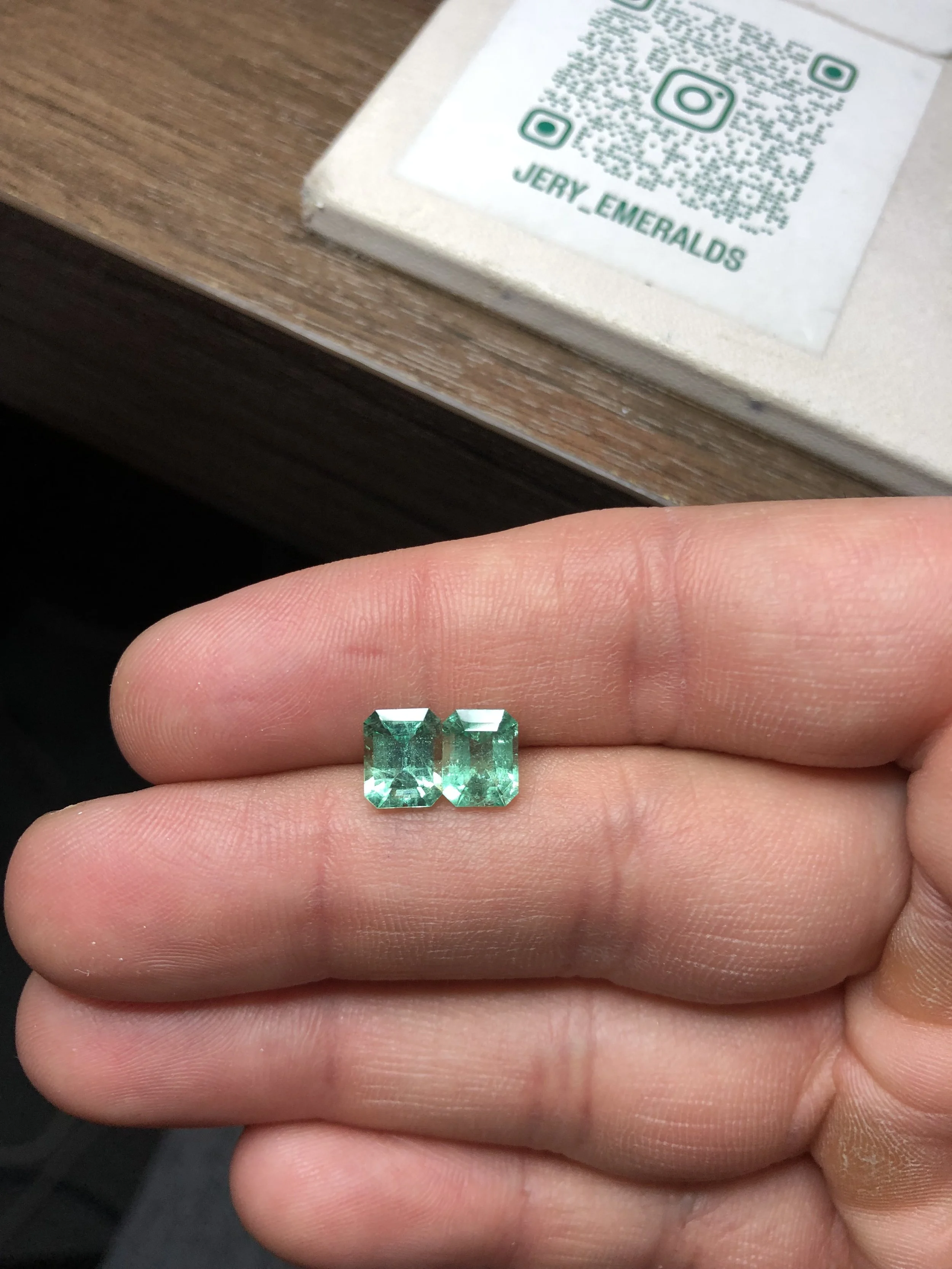 Natural Colombian Emerald Pair