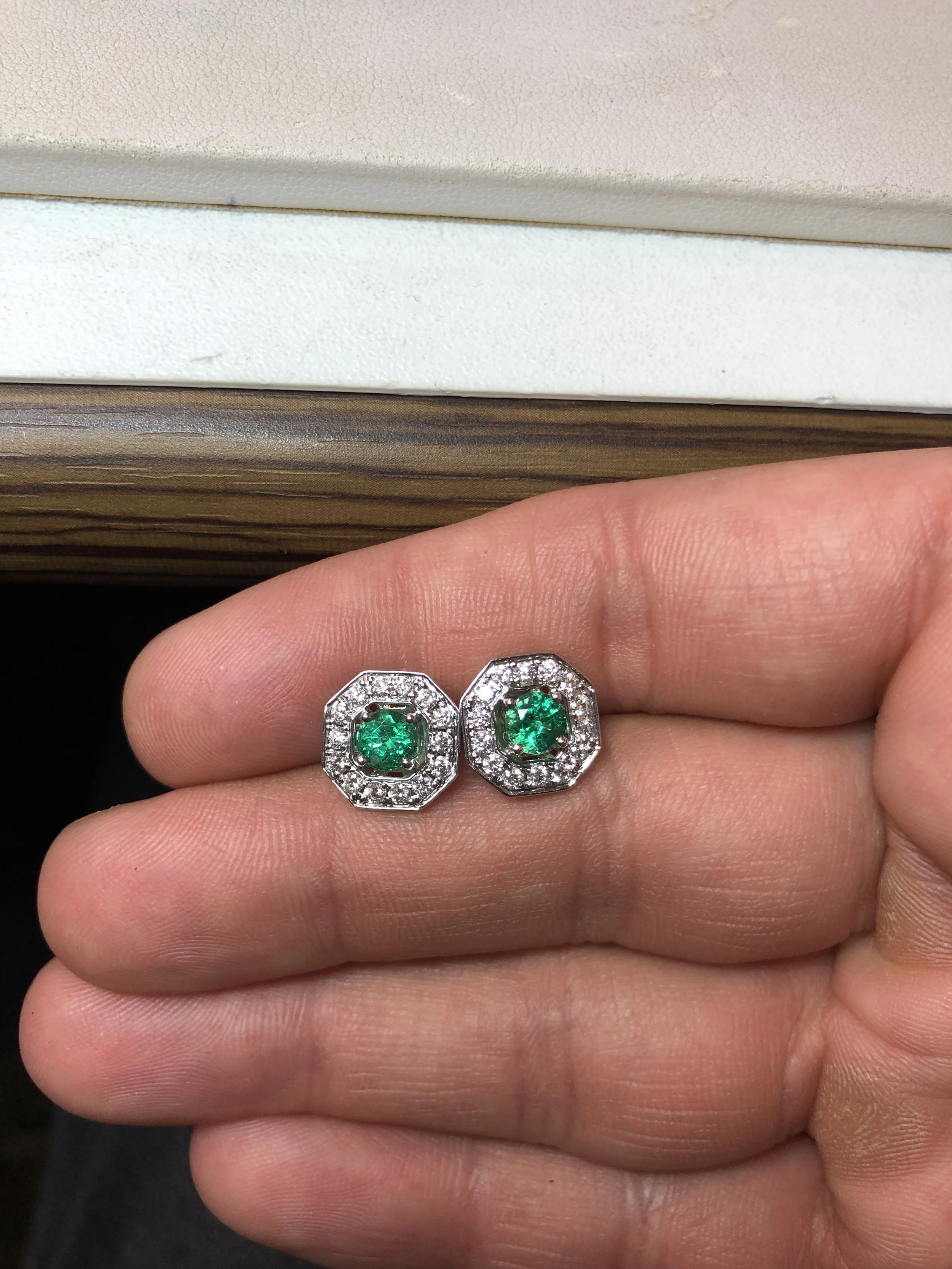 Diamond Emerald Earrings