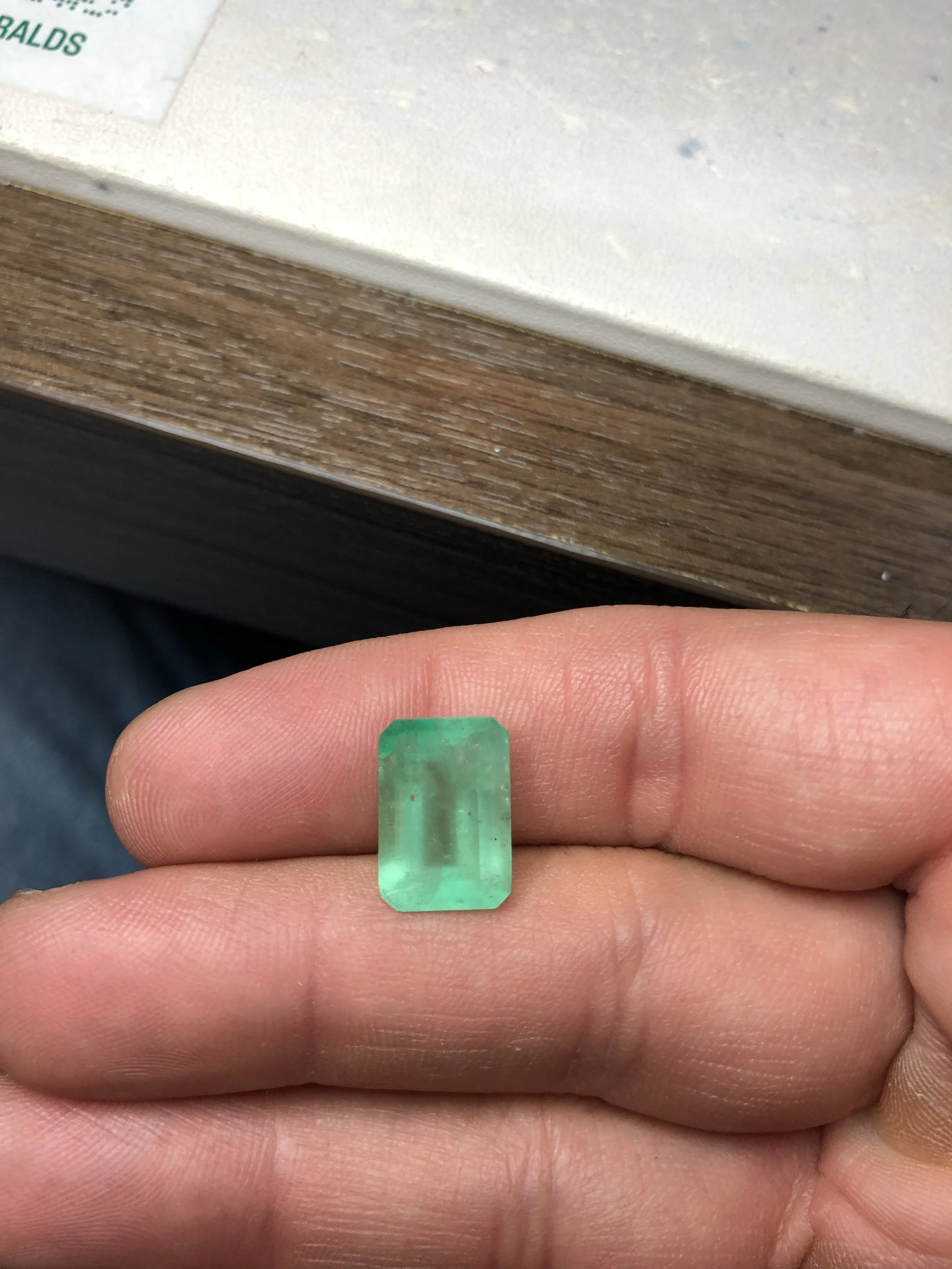 Natural Colombian Emerald Elongated