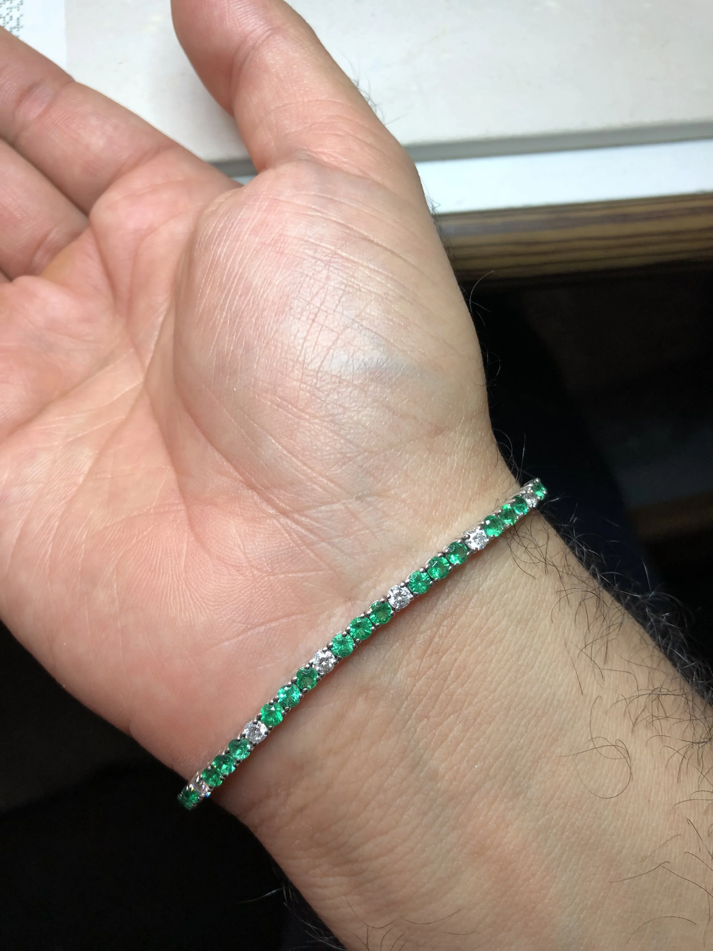 Diamond Emerald Tennis Bracelet