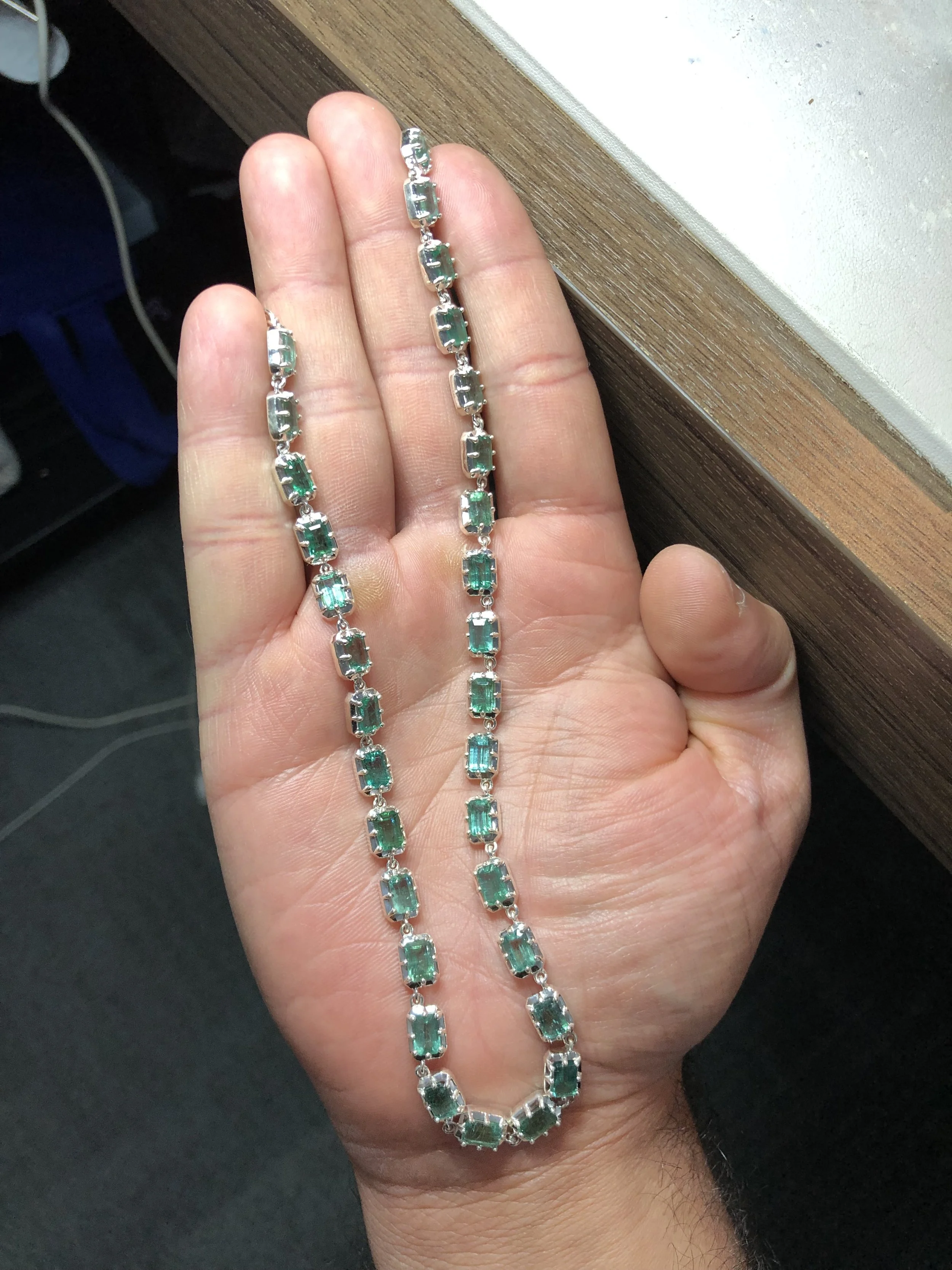 Emerald Silver Necklace