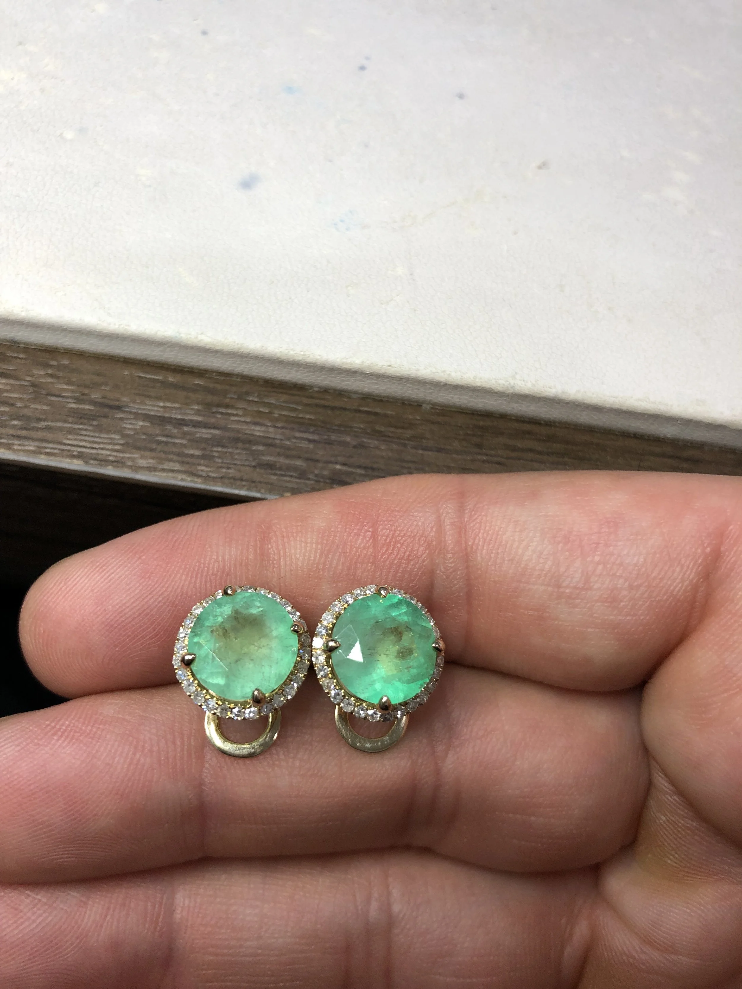 Natural Emerald Earrings Studs