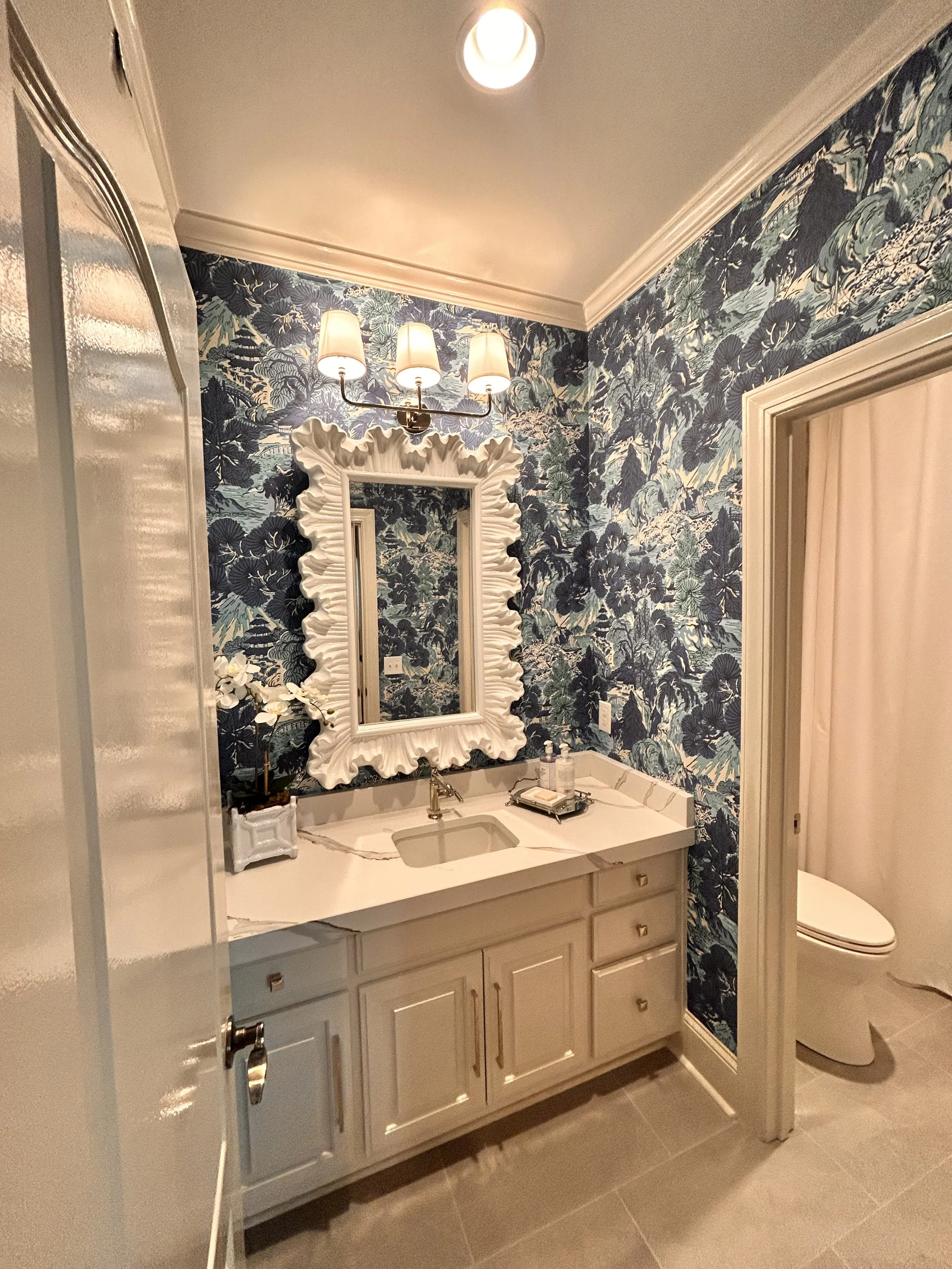 Bathroom wallpaper installation in Athens Georgia