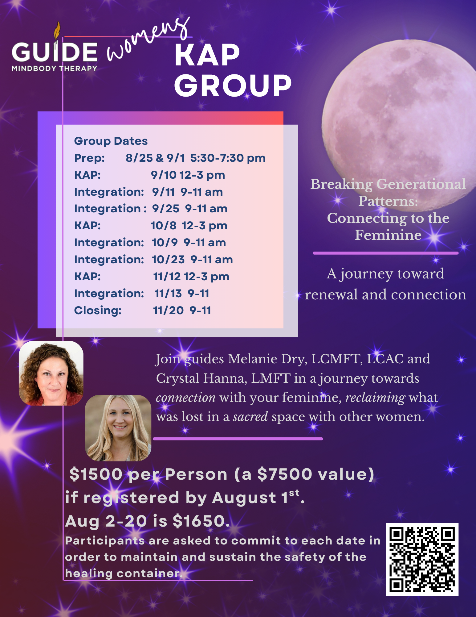 Women's KAP Group (Long Term) "Breaking Generational Patterns:Connecting to the Feminine"