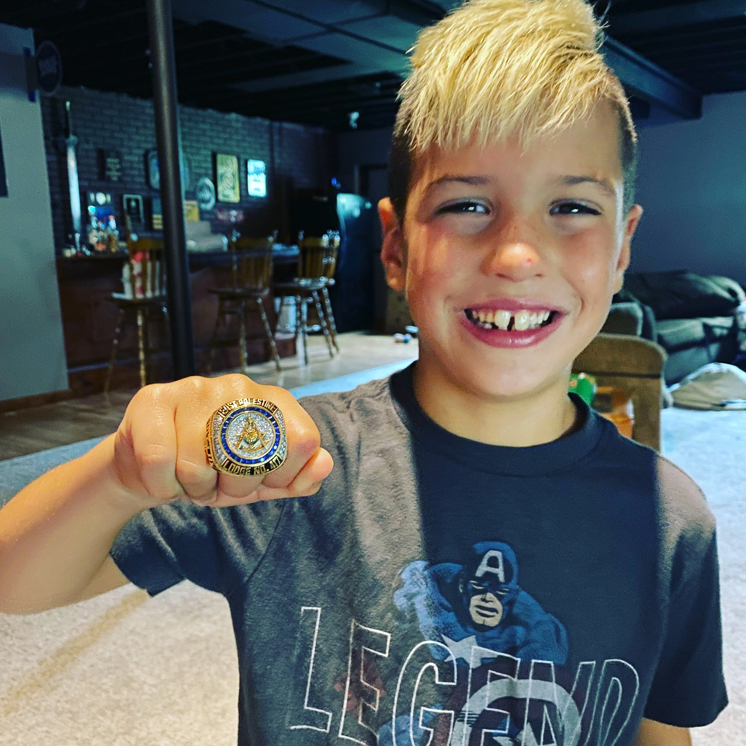Jim's son Brock with the ring!