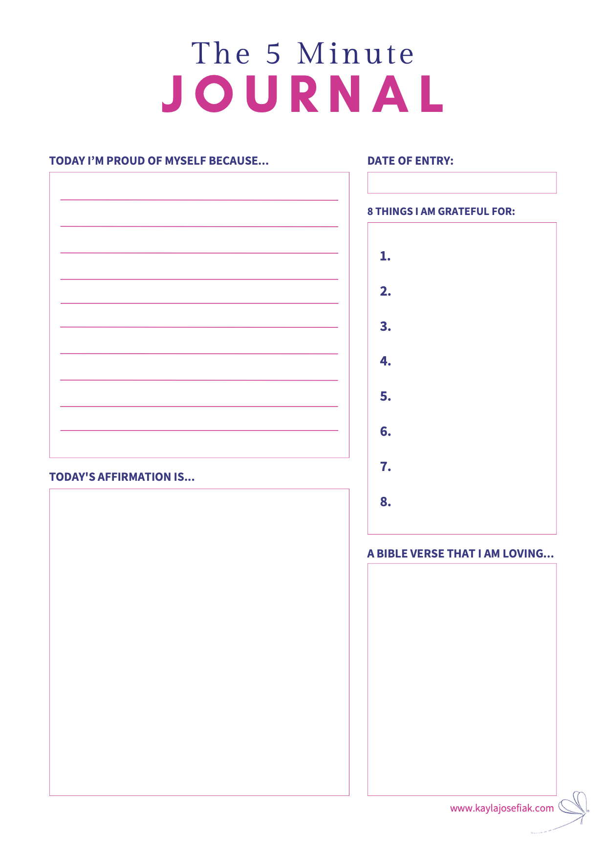 5 Minute Journal — Kayla Josefiak