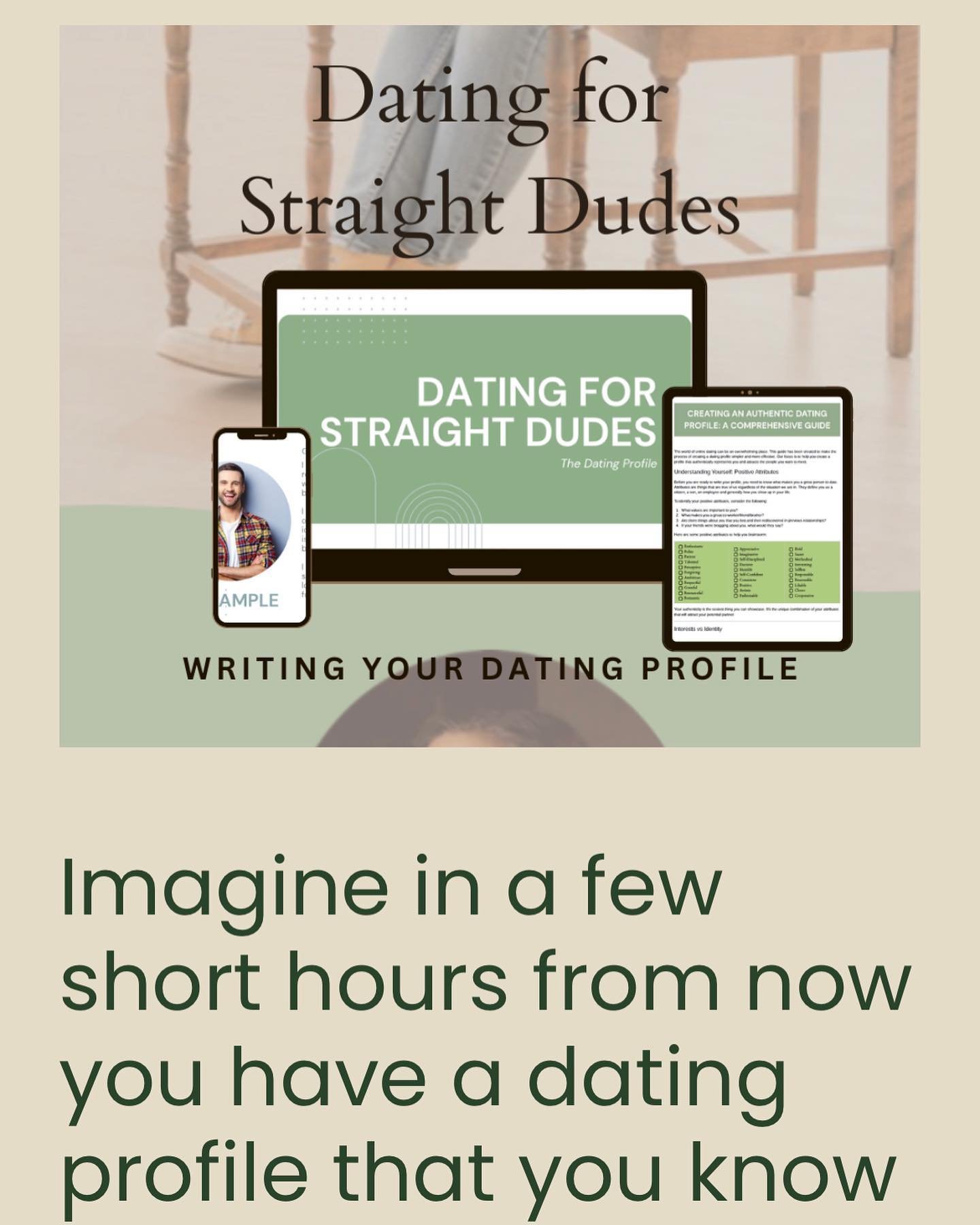 Dating for Straight Dudes: Building Your Profile goes live tomorrow! (AAANNNNDDD my new website!)

#dating #datingtipsformen #datingtips #dating101