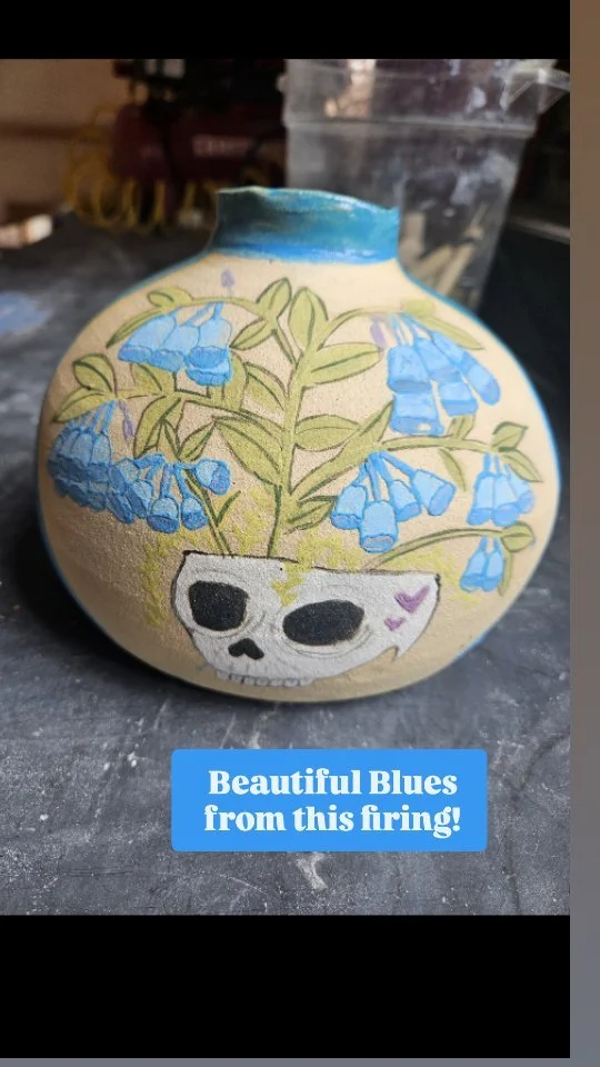 ππ©΅π I absolutely love how the glazes fired!
.
More skull mugs and vases will be available soon!
.
.
#ceramics #bluebells #blueglazedpottery #midnightceramics