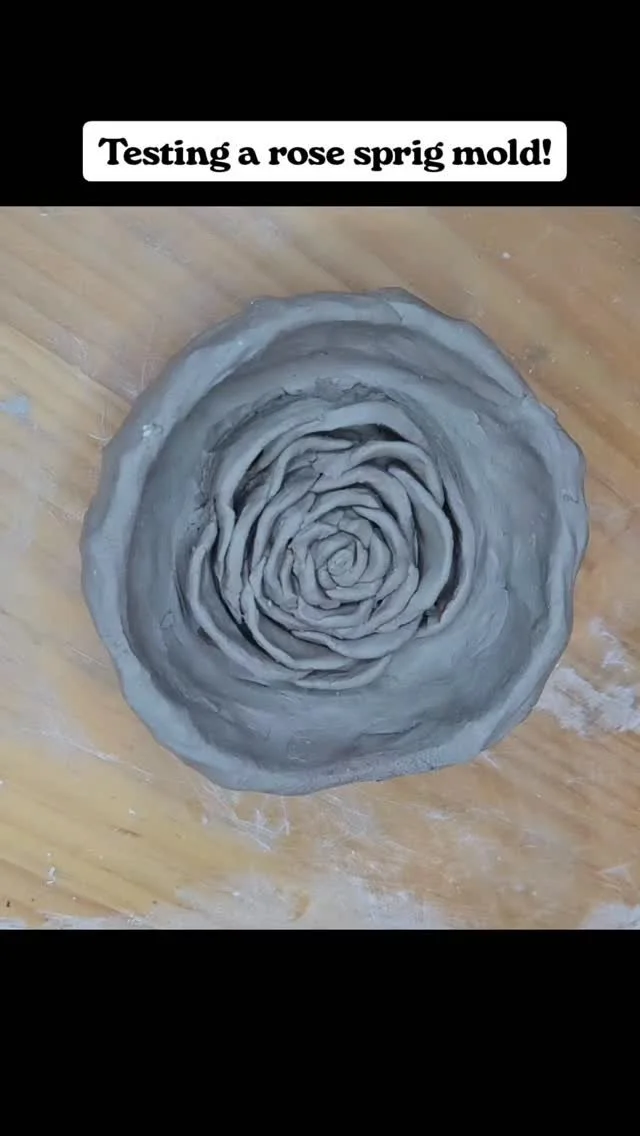 I love the entire process of plaster mold making. I am creating molds so that I can begin creating all of my pottery decoration and more for my MA show.
.
My current challenge is to make a decent rose sprig mold that has some rounded form. I don't h