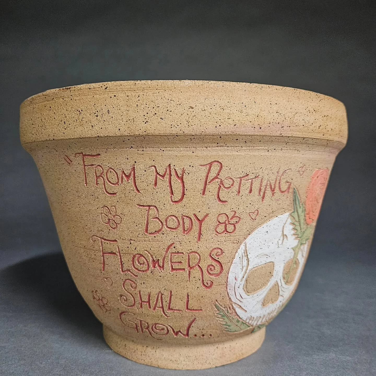 I've photographed all 24 pieces for my MA Show! This planter will greet everyone as they enter. 6 weeks to go!
.
"From my ROTTING body flowers will grow and I am in them and that is ETERNITY"--Edvard Munch (the dude who painted The Scream)
