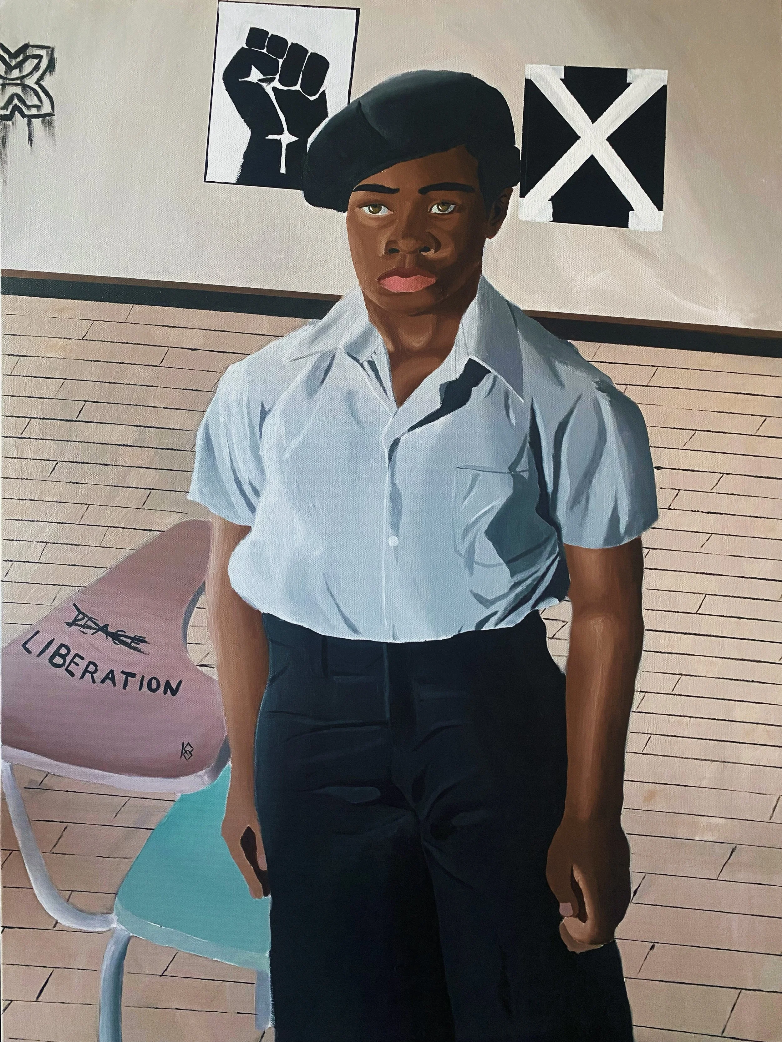  I seem Peaceful ---- This piece is 30x40 acrylic portrait painting, which was inspired by the Kwame Ture monologue “I Seem Peaceful”
