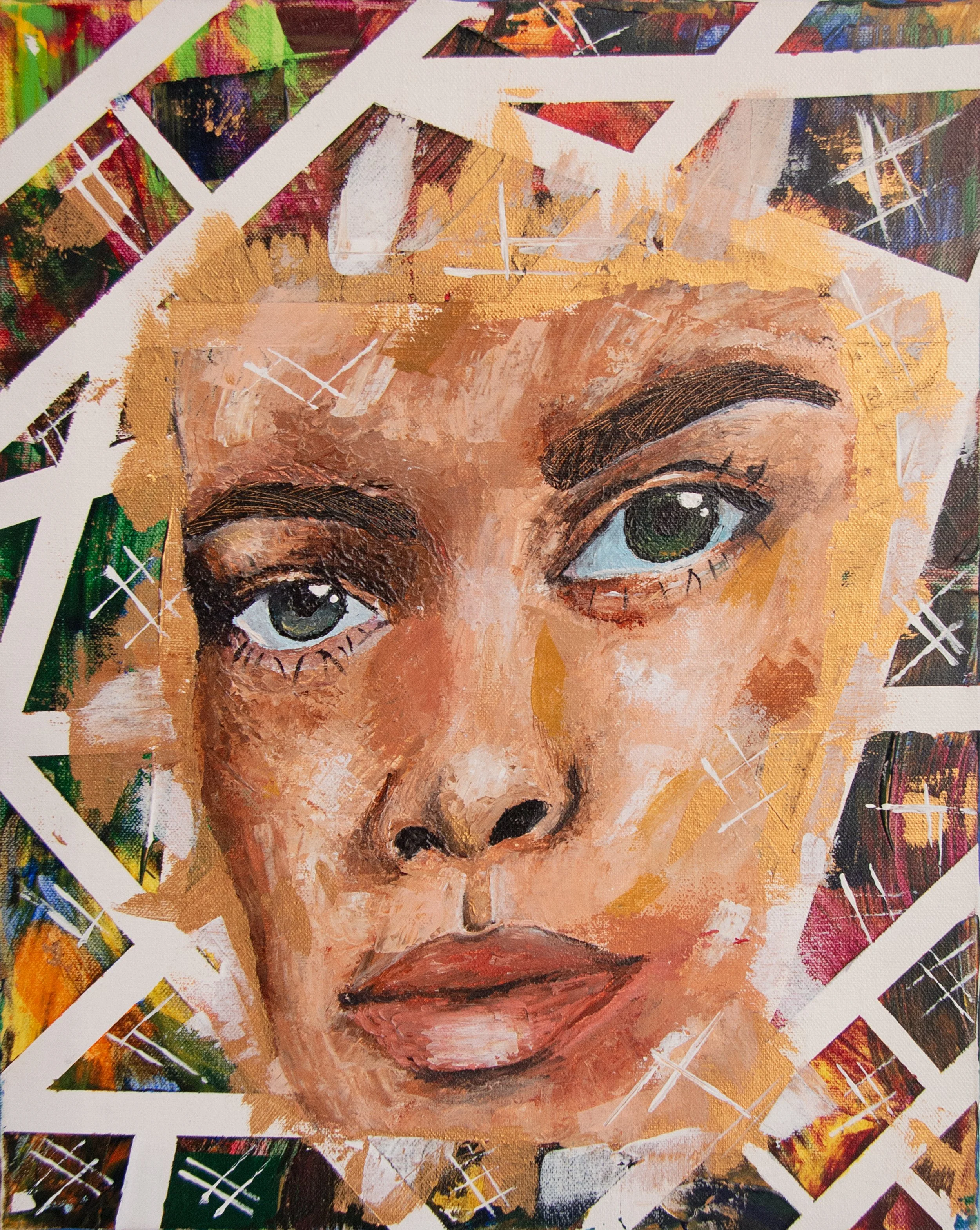 Me '19 ---- Self portraits of myself painted with palette knife