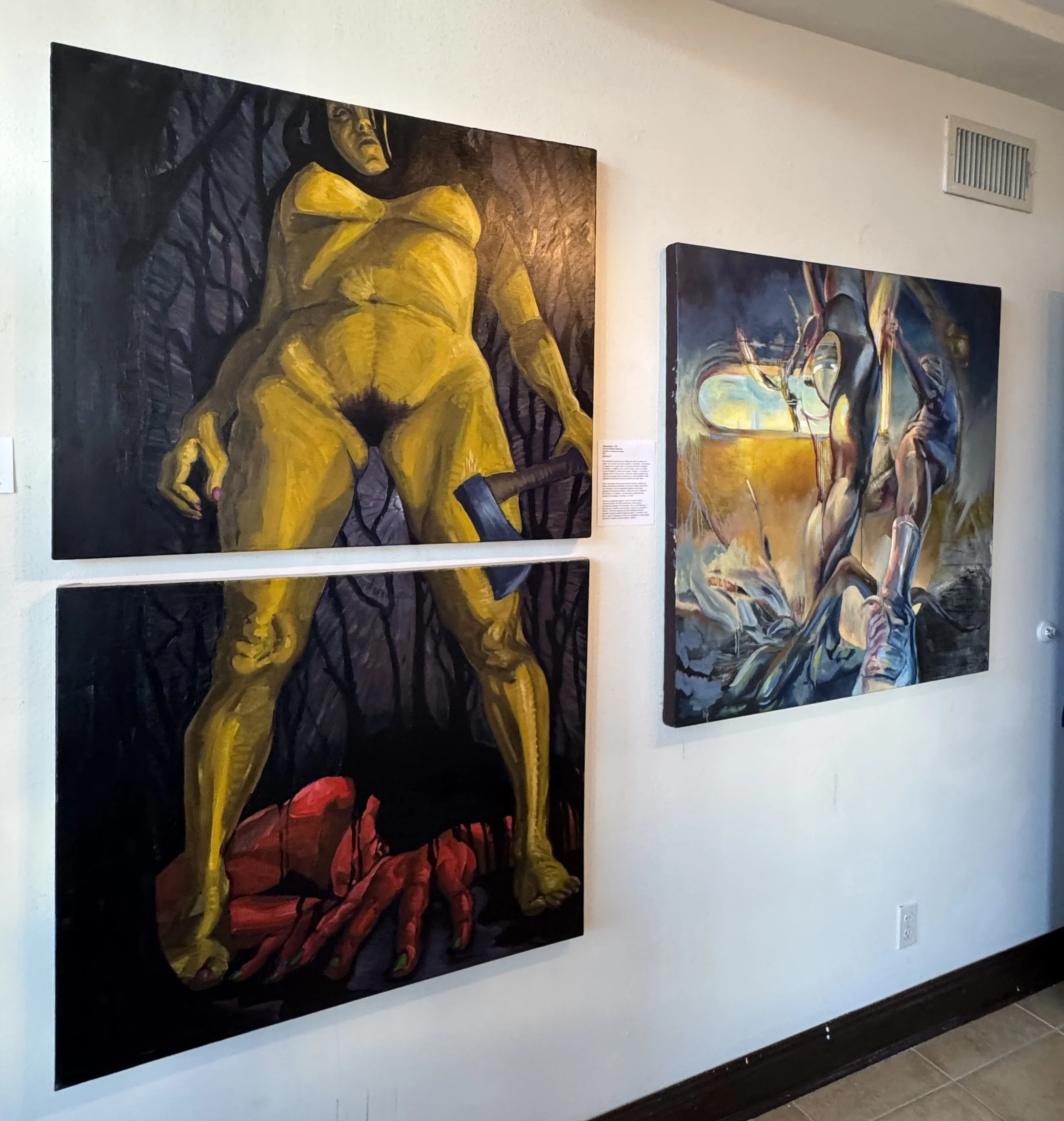 "A Murder of Sorts: Reprise" Soledad Verkler (left), "Impenetrable" Vincent Martinez (right)