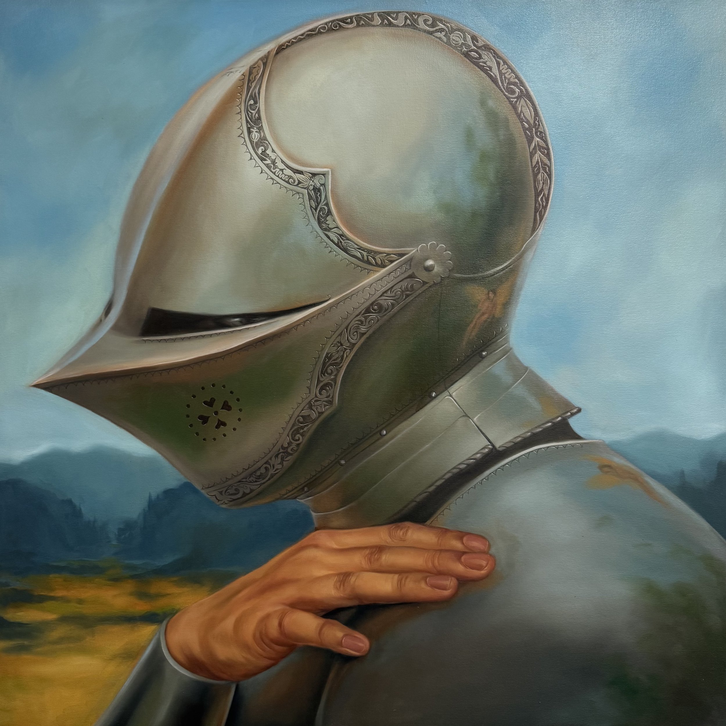 Knight's Oath, Fairy's Magic, 2025, Oil on Canvas, 36"x 36"