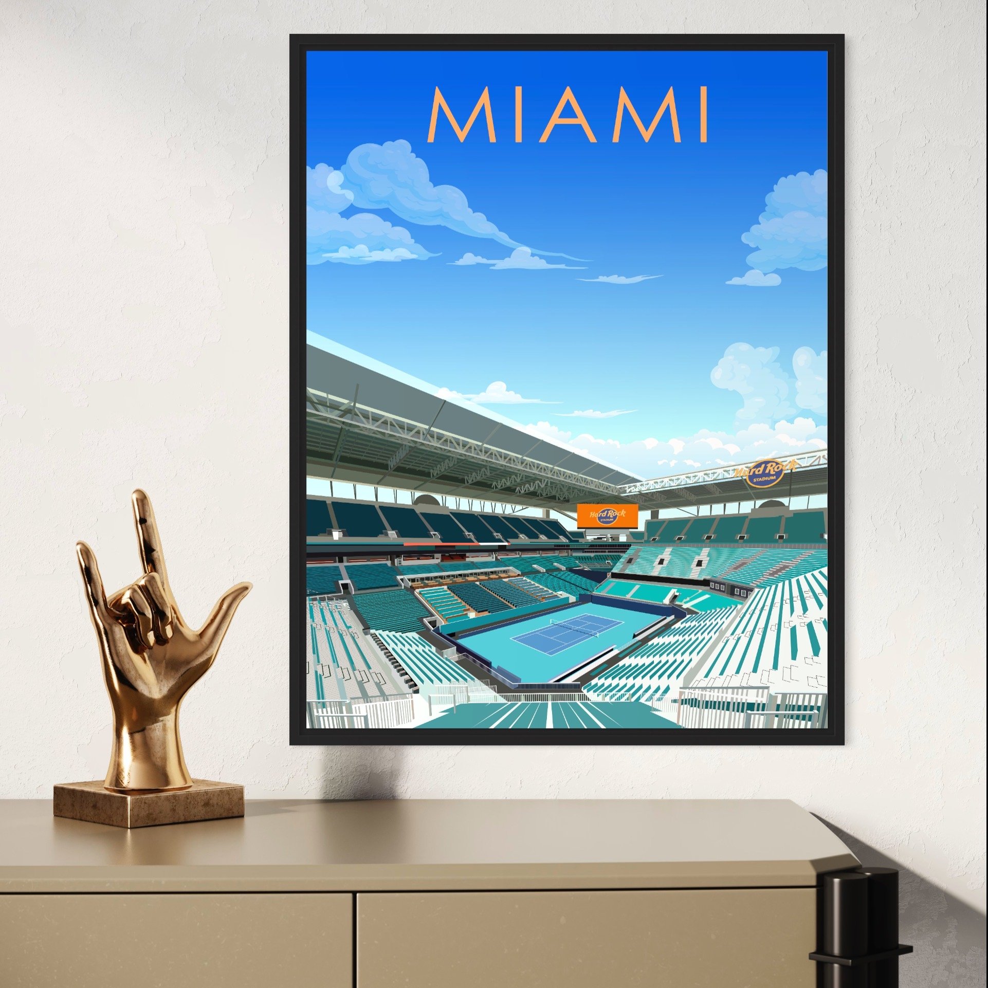 Miami Open ATP/WTA Tennis Stadium Poster — Favourite Place Prints