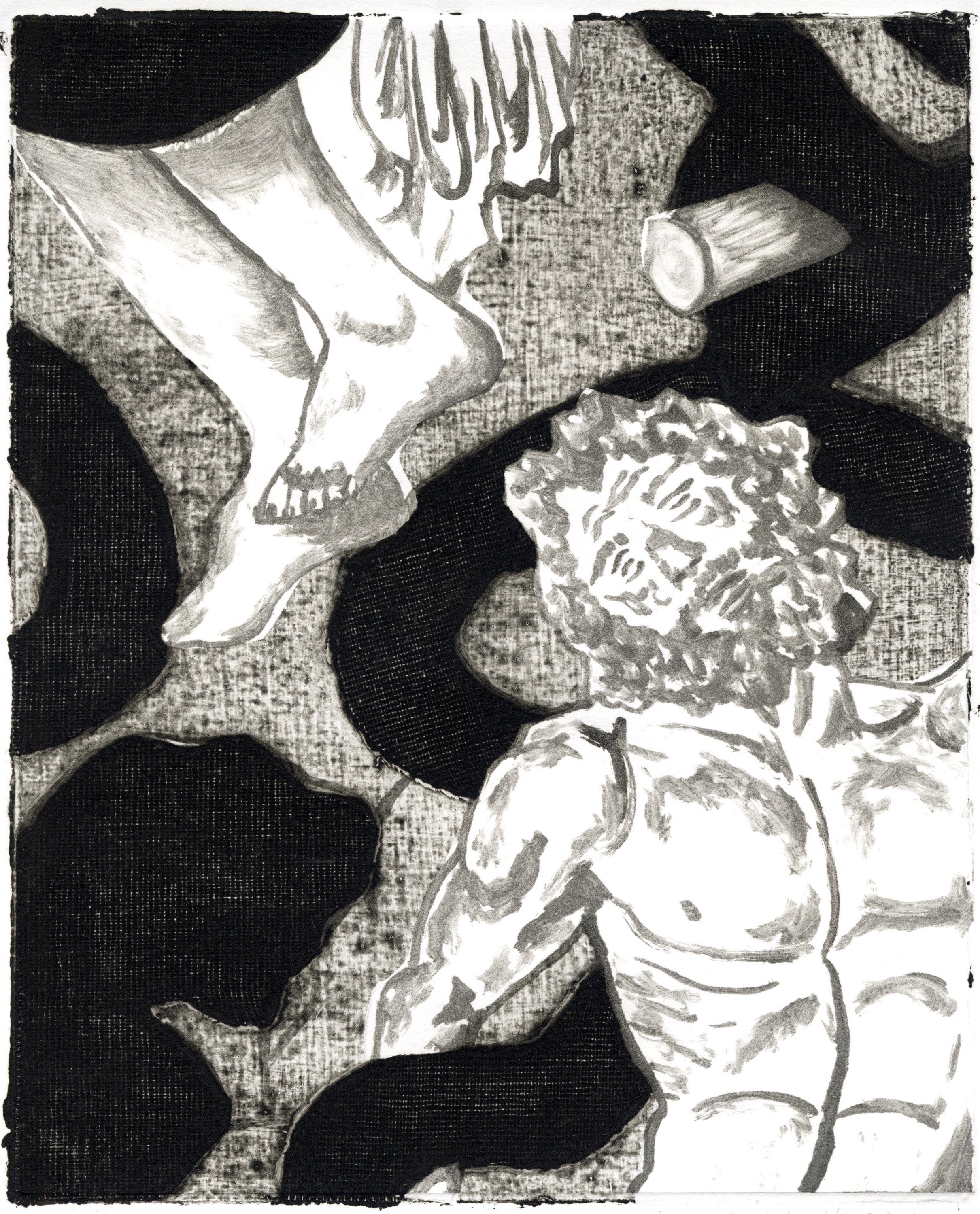 Laocoön I (2022) - monotype and collagraph