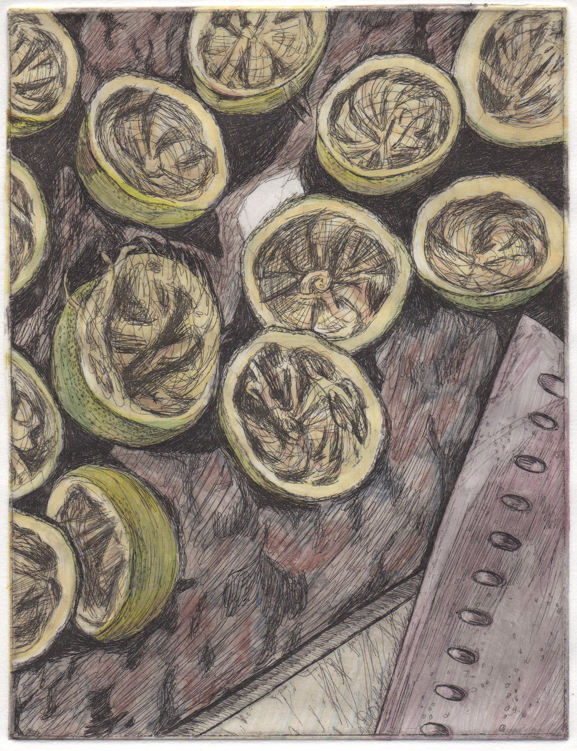 Limes State VI (2024) - Etching and monotype