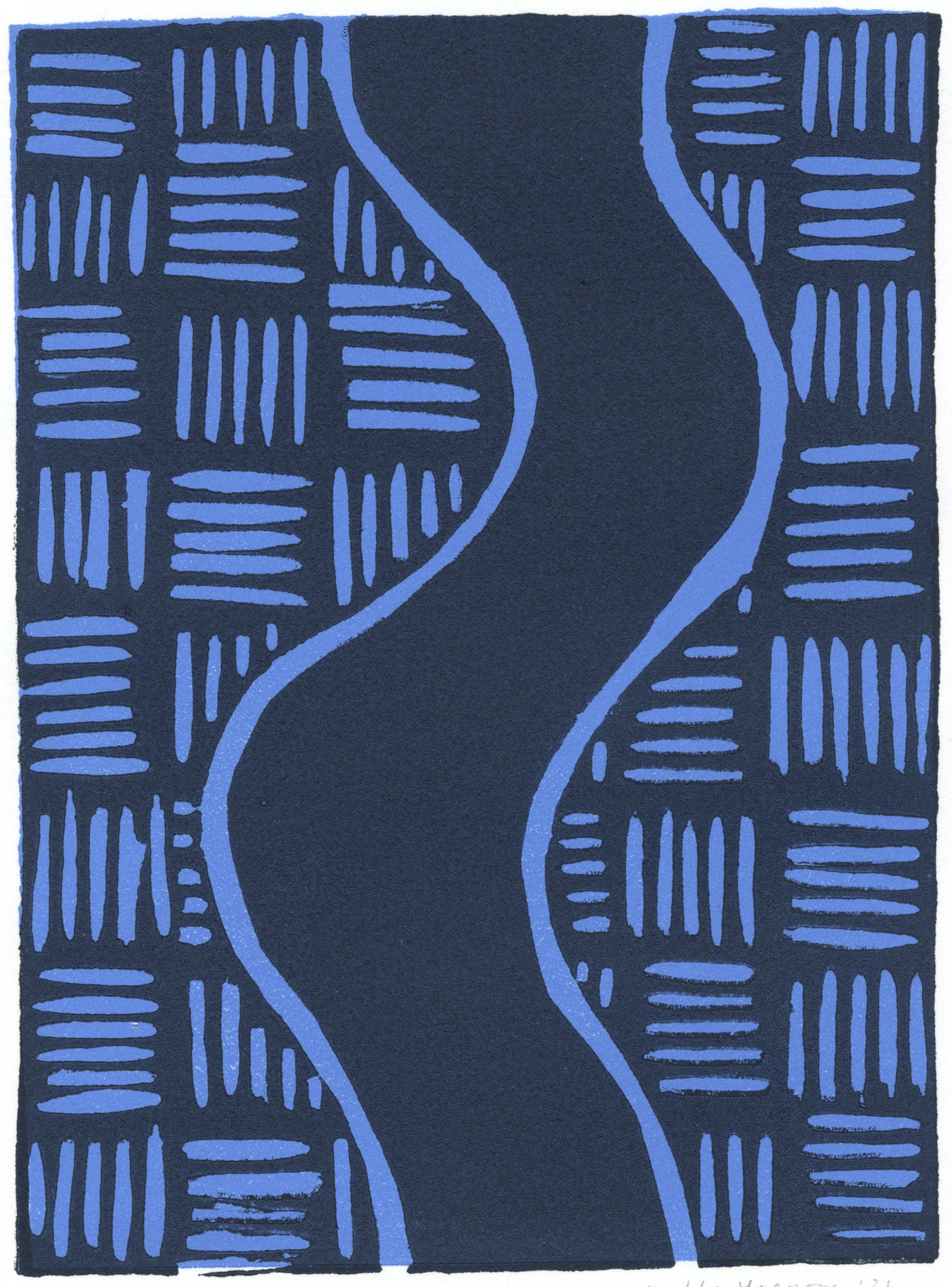 "The Connecticut" (2021) - Linocut on paper