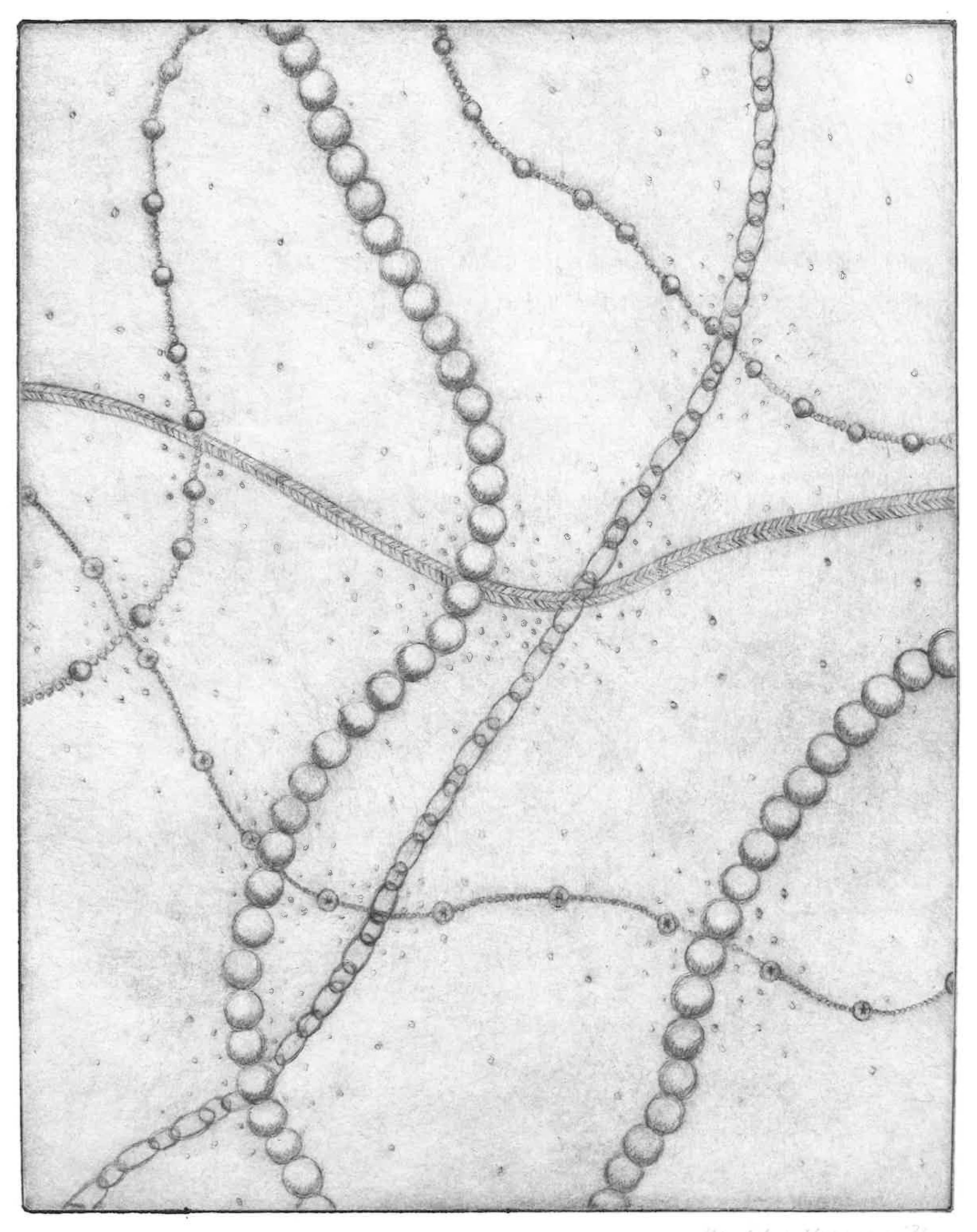 Beads (2021) - Aluminum drypoint