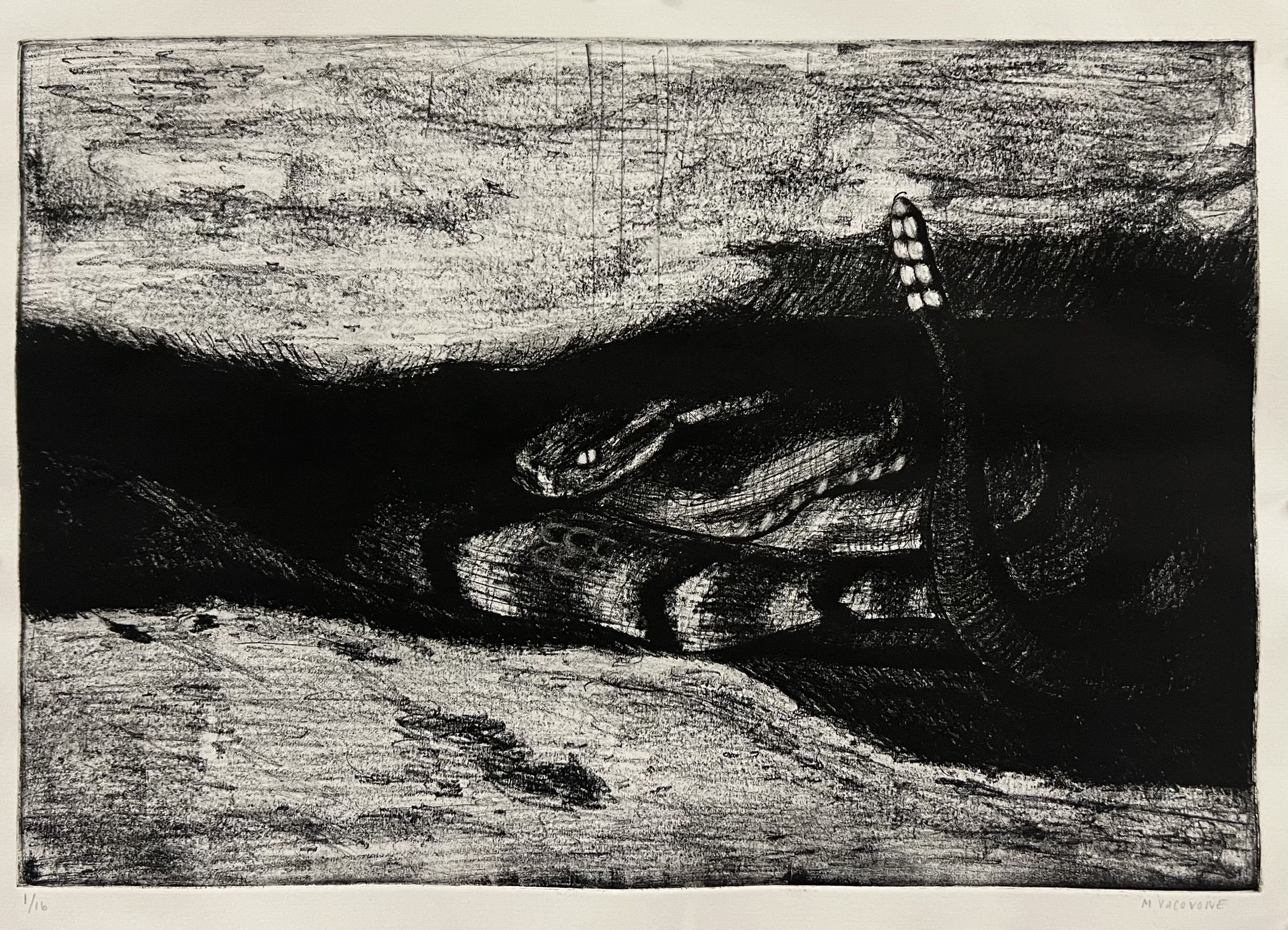 Warning (2024) - Etching on paper
