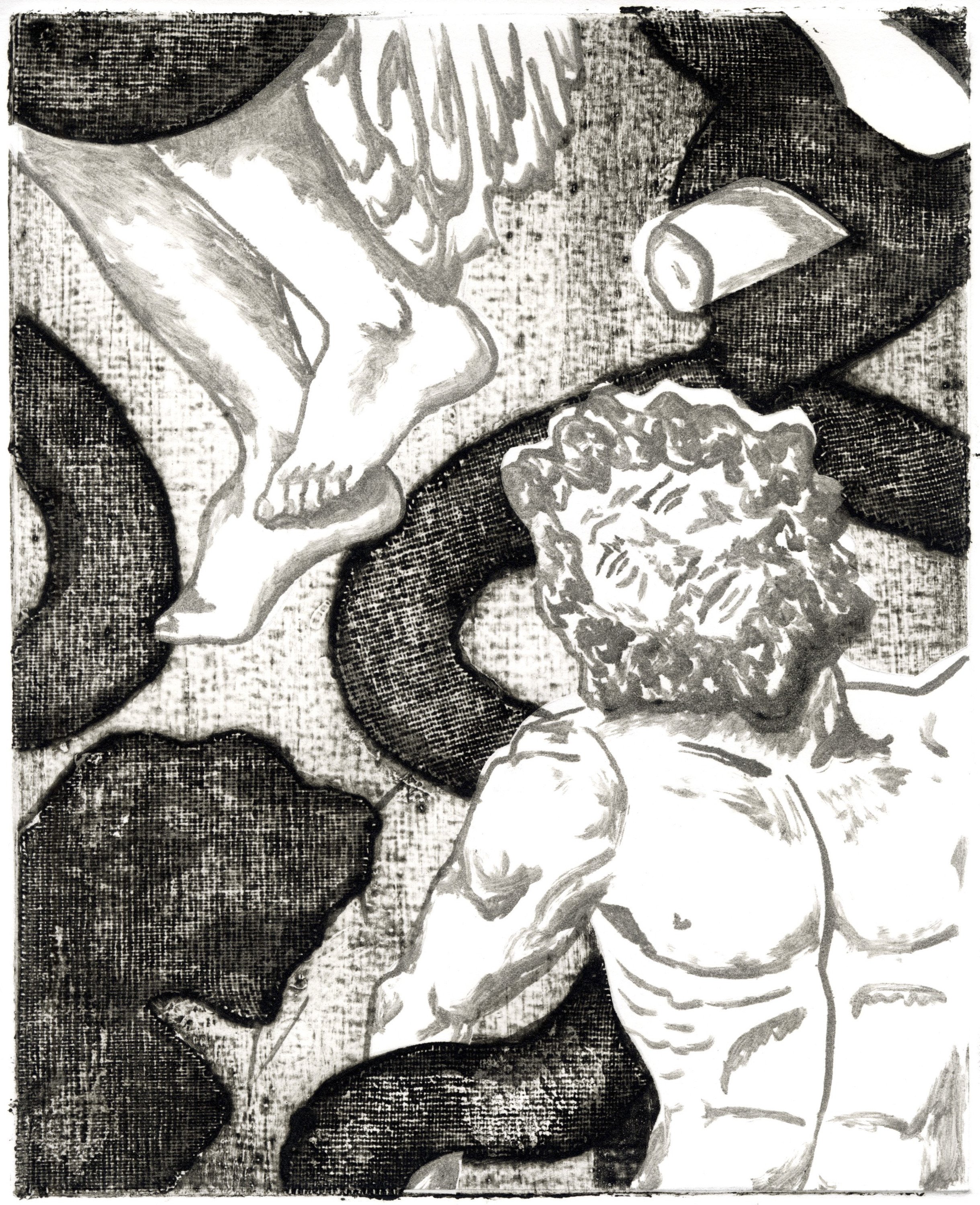 Laocoön II (2022) - Collagraph and monotype