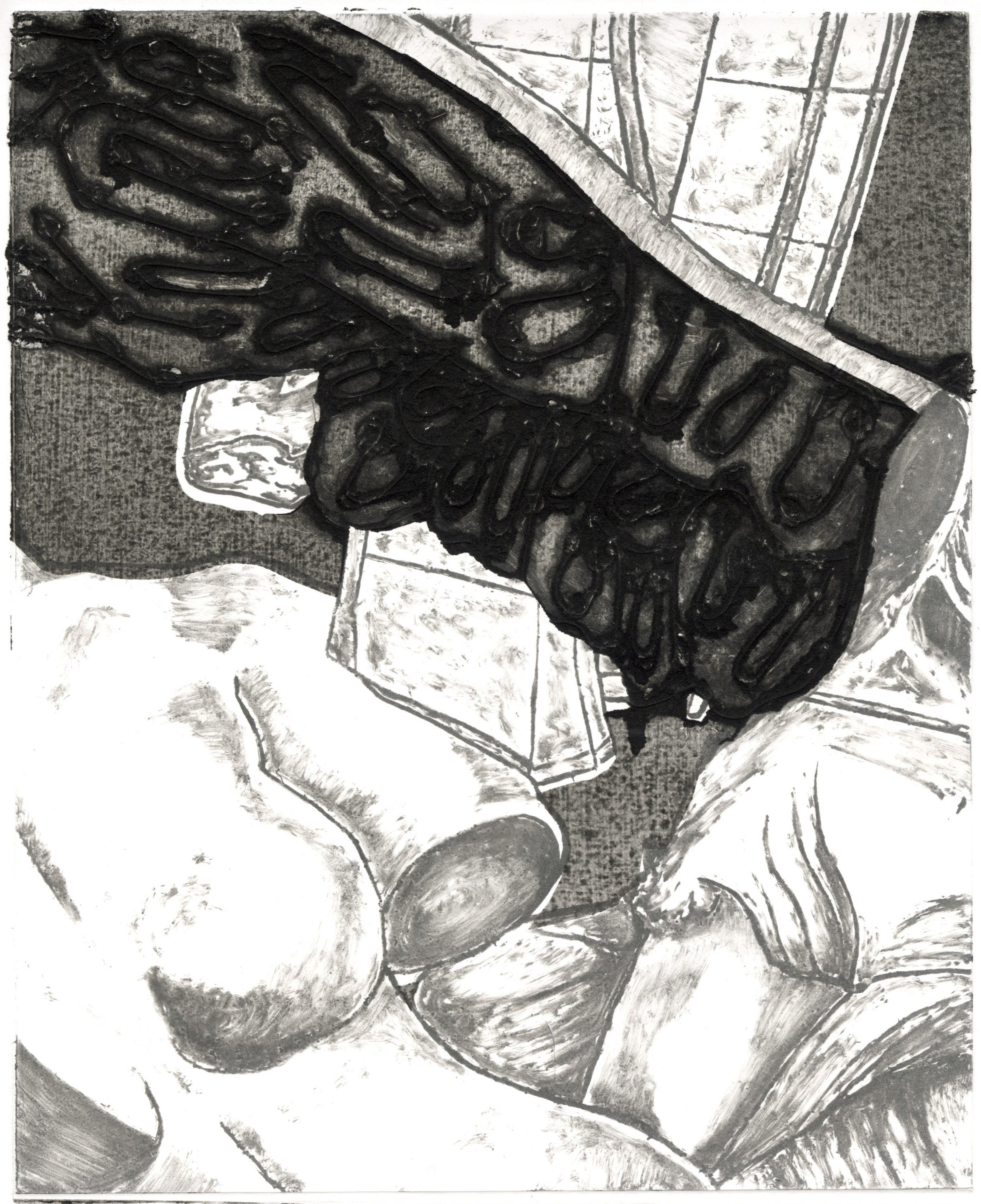 Louvre (2022) - Collagraph and monotype