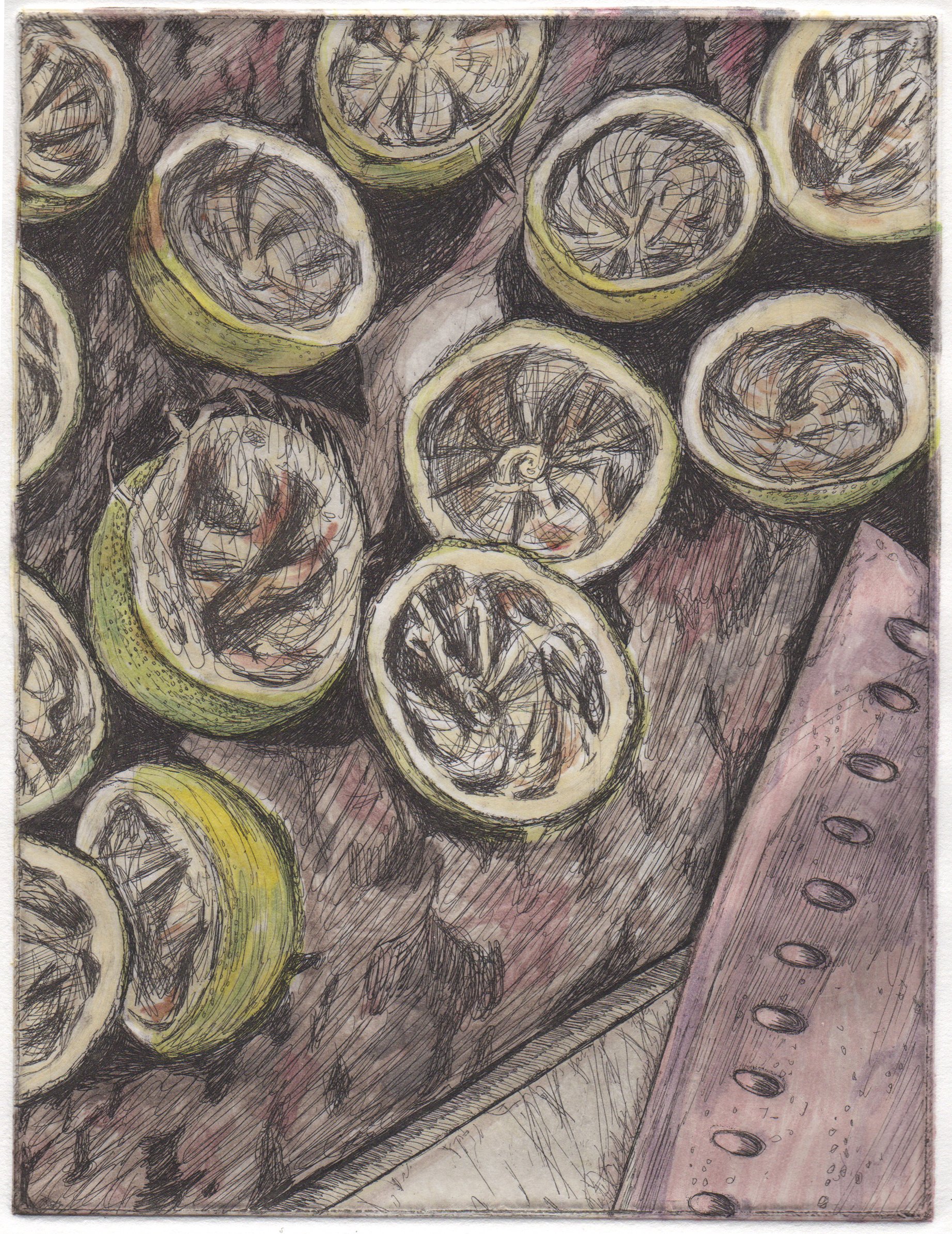 Limes State VII (2024) - Etching and monotype