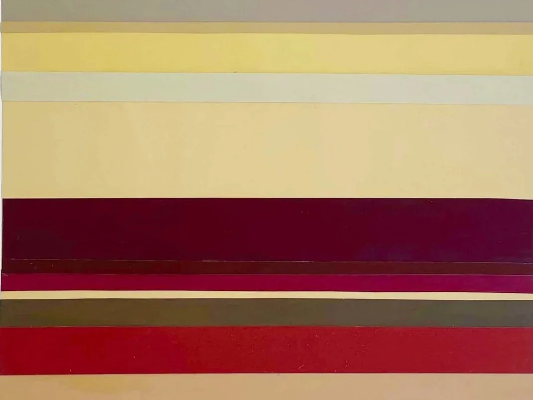 10x 9 Color-Aid Collage, 2026, Color-aid paper, glue, on 14h x 17w paper (detail)