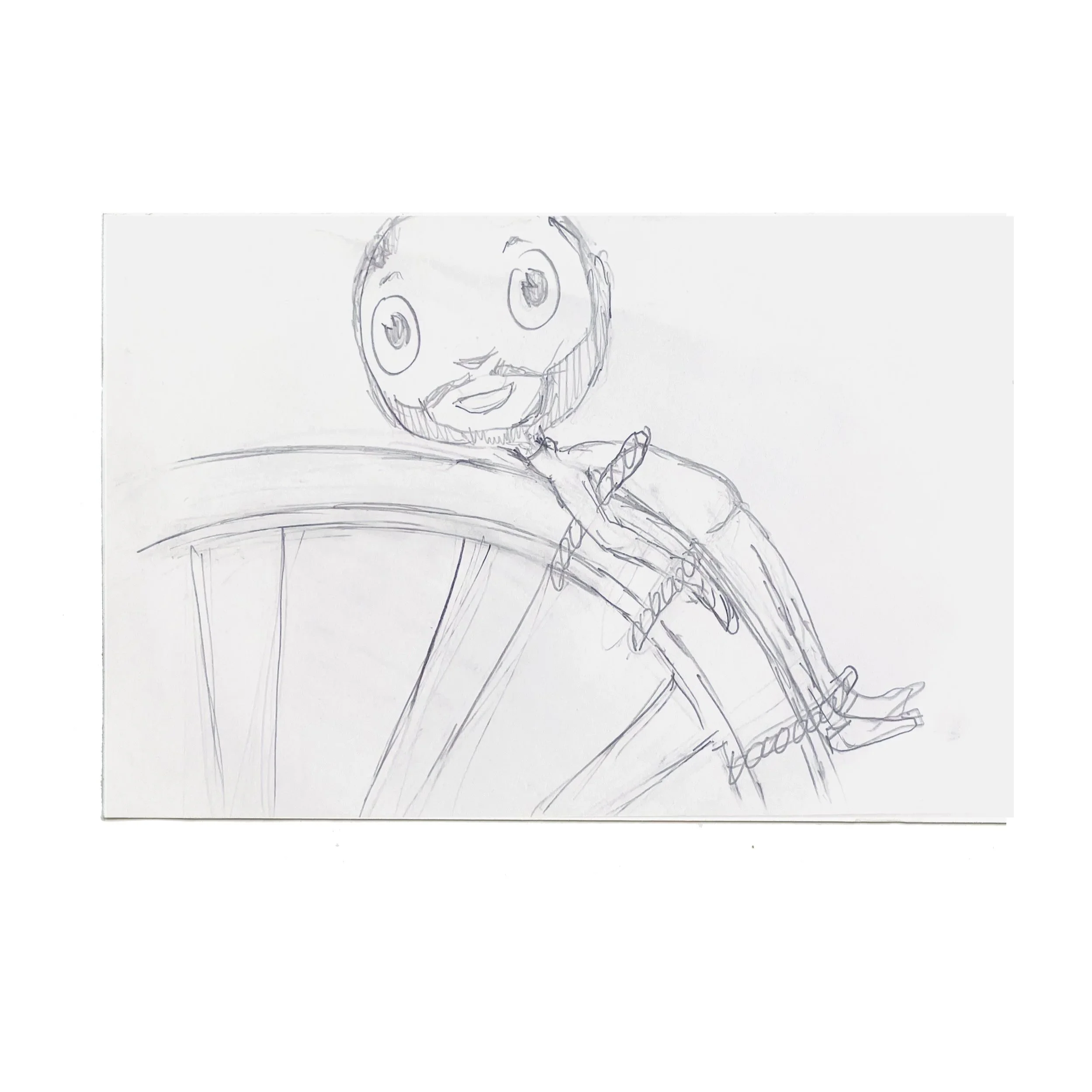 On the Breaking Wheel, 2025, 4x6, Graphite Pencil on paper