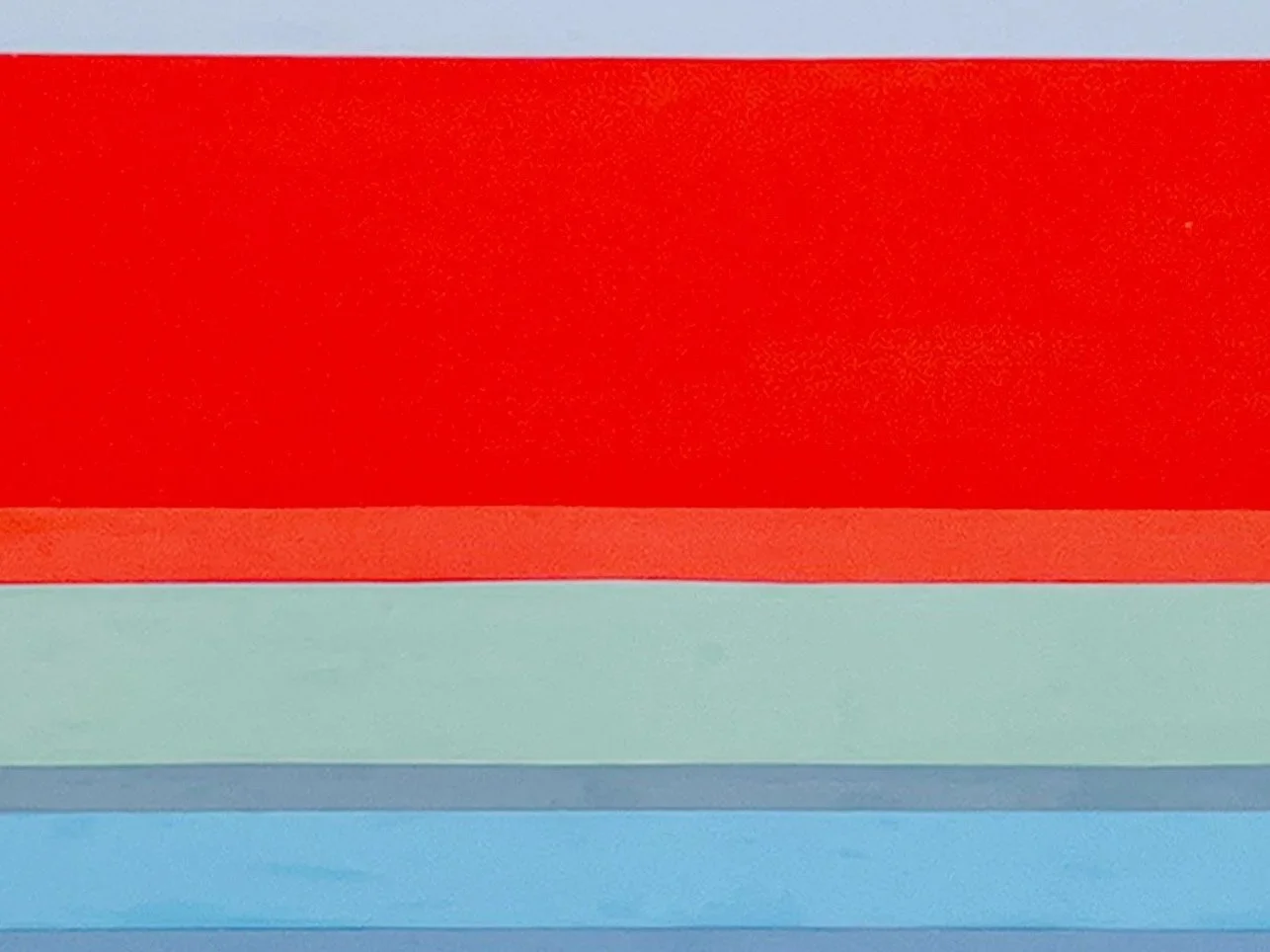1 of 3 10 x 9 Color-Aid Collage, 2026, Color-aid paper, glue, on 14h x 17w paper (detail)