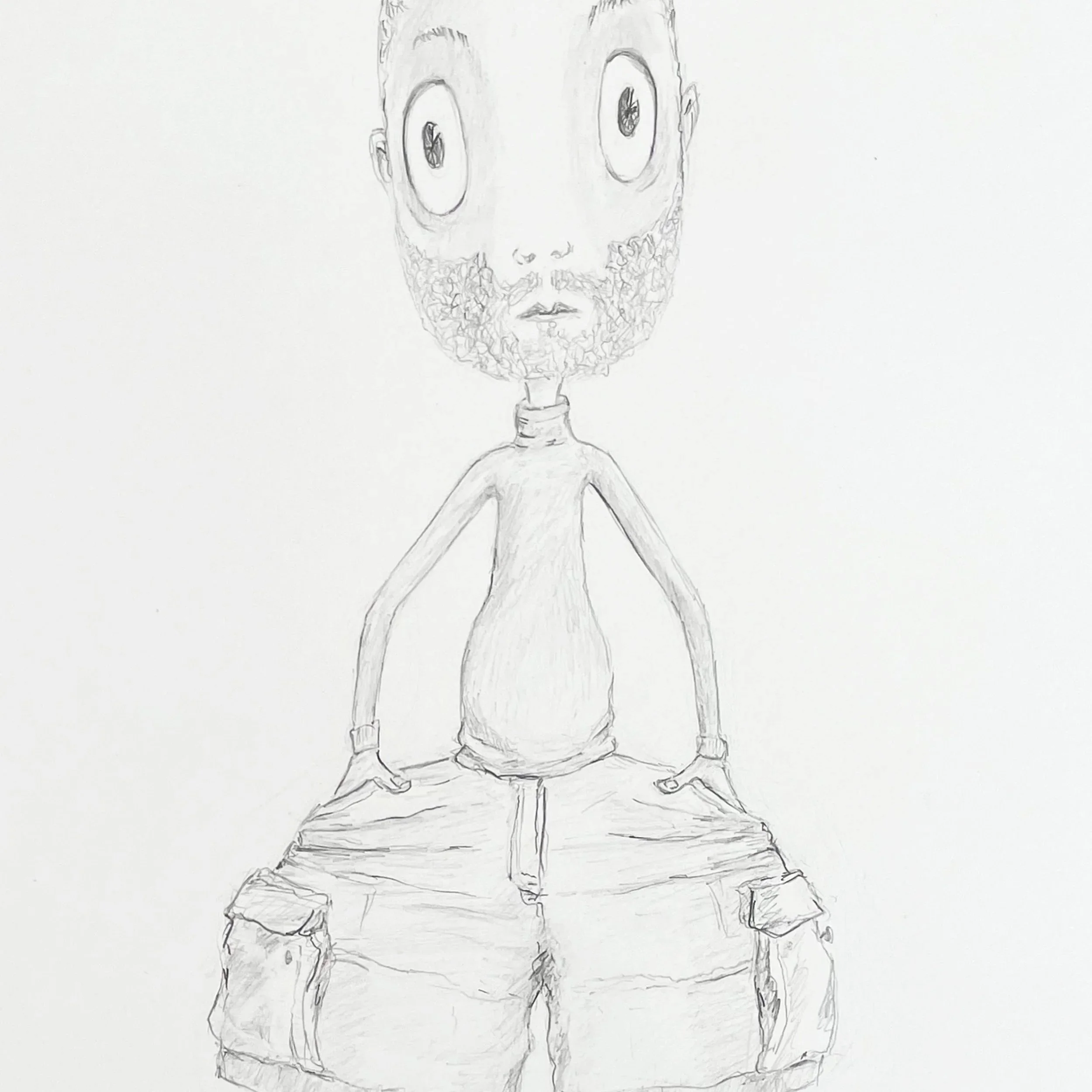 MantuaCargo Boy, 14 x 11, graphite on paper, 2026 (detail)